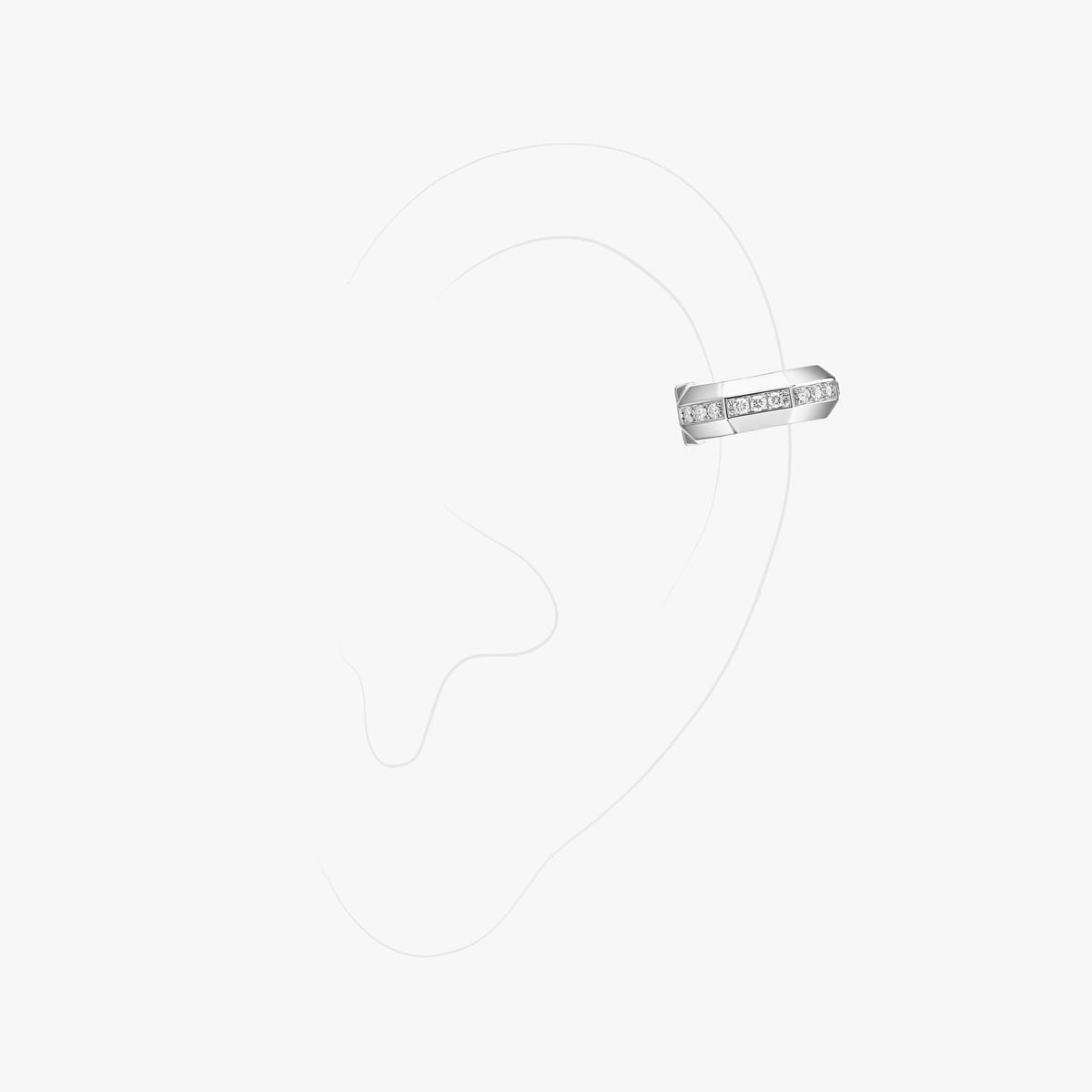 Moderniste single top clip earring White Gold Mixed Diamond Earrings 14353-WG