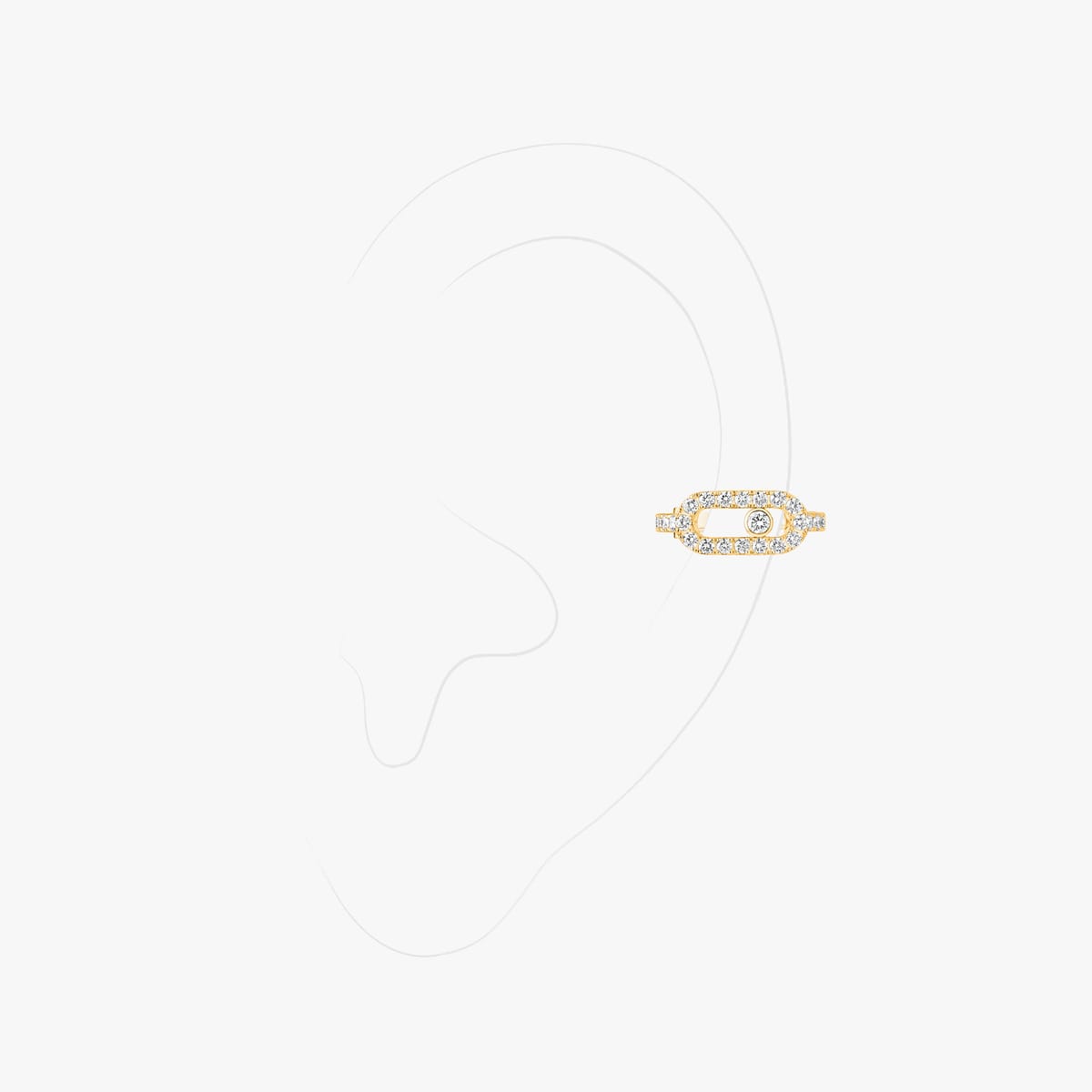الأقراط امرأة ذهب أصفر الماس قرط Move Uno بمشبك 14848-YG