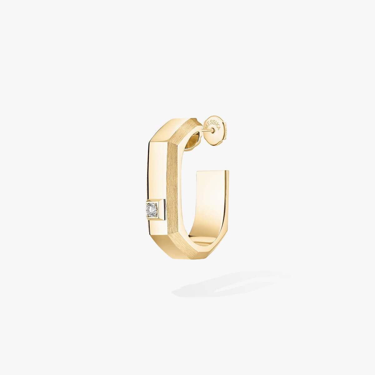 Boucles d'oreilles Mixte Or Jaune Diamant Mono créole Moderniste MM 14680-YG