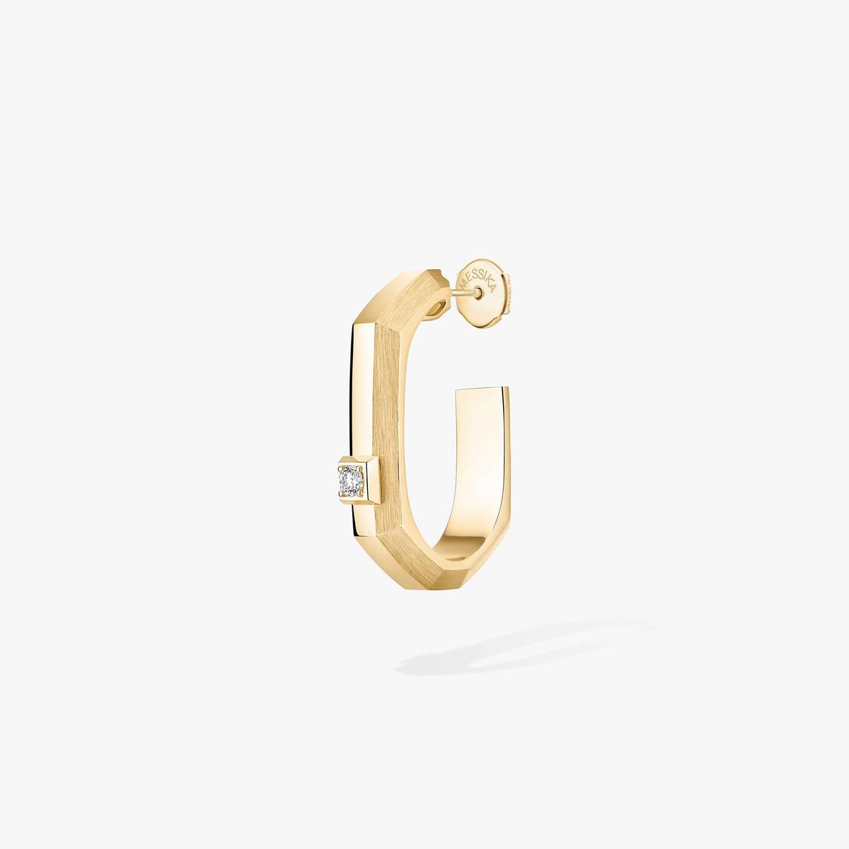 Boucles d'oreilles Mixte Or Jaune Diamant Mono créole Moderniste PM 14682-YG
