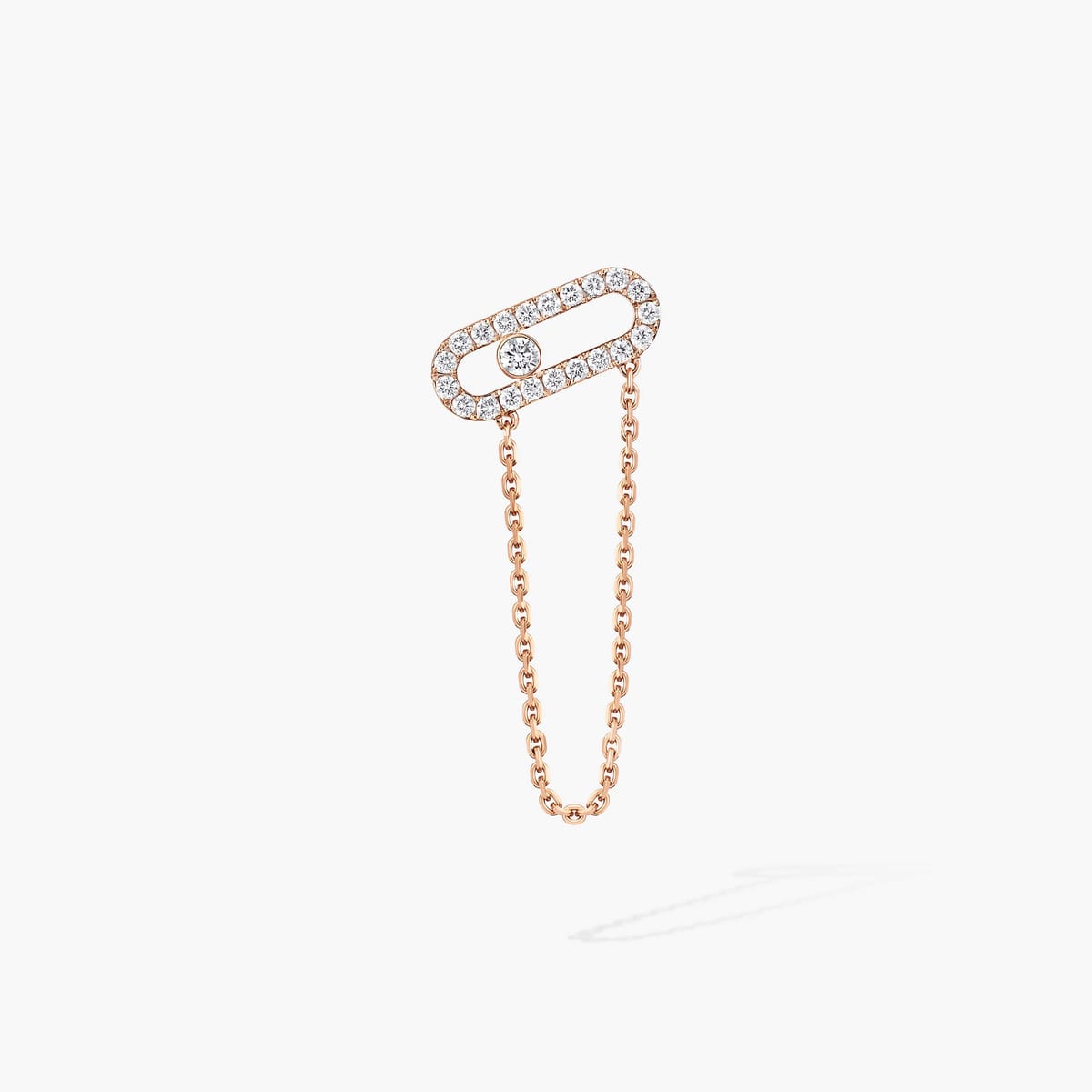 Boucles d'oreilles Femme Or Rose Diamant Mono boucle d'oreille chaîne Move Uno 13423-PG