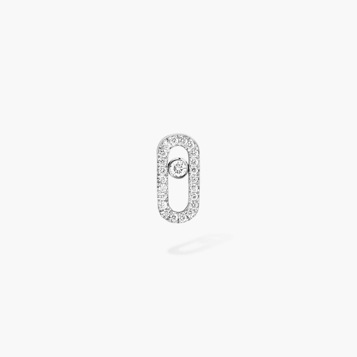 Move Uno single pavé stud earring White Gold For Her Diamond Earrings 13593-WG