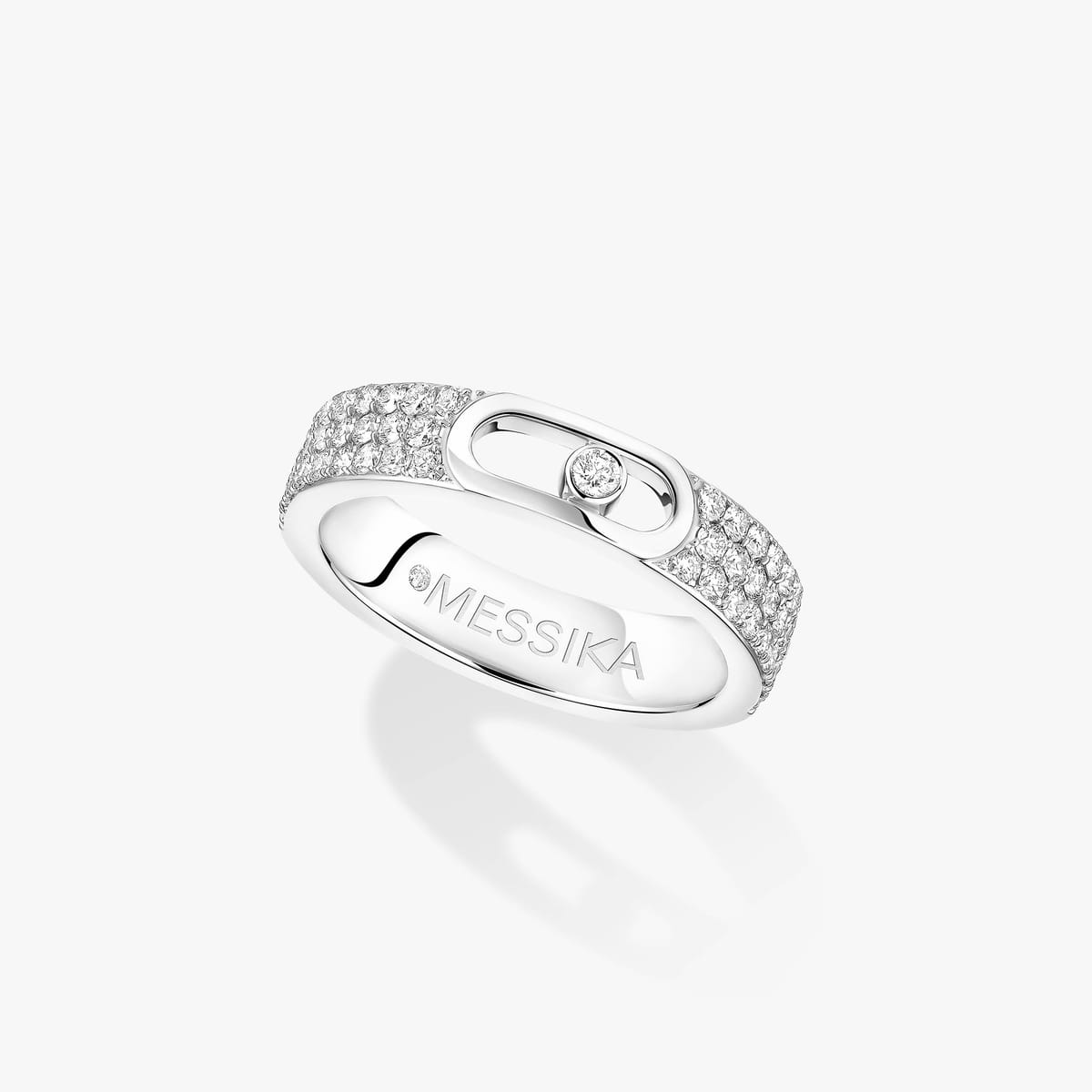 Ring For Her White Gold Diamond خاتم الزواج المرصوف Move Joaillerie 13555-WG