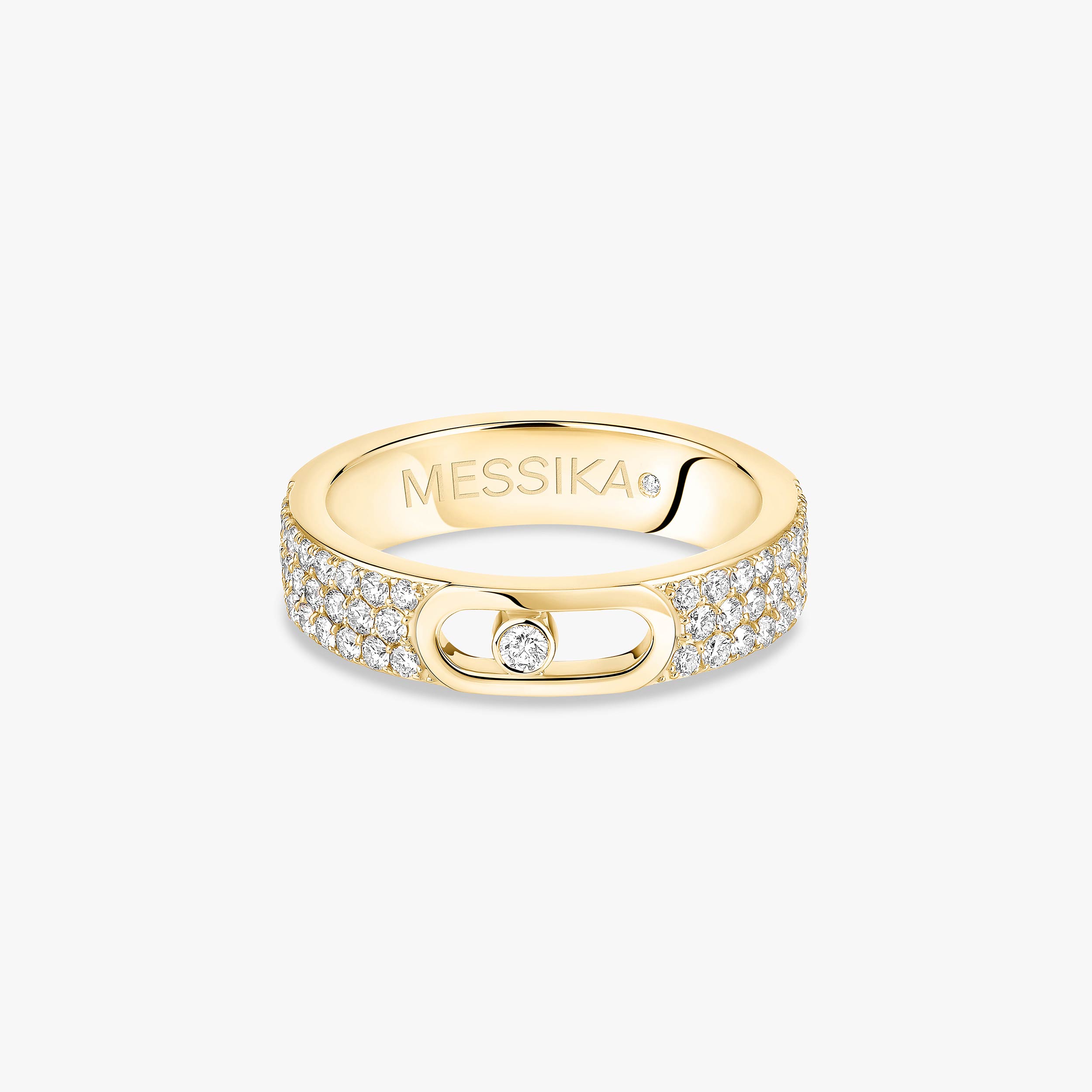 Move Joaillerie Pavé Diamond Wedding Ring in Yellow Gold | Messika