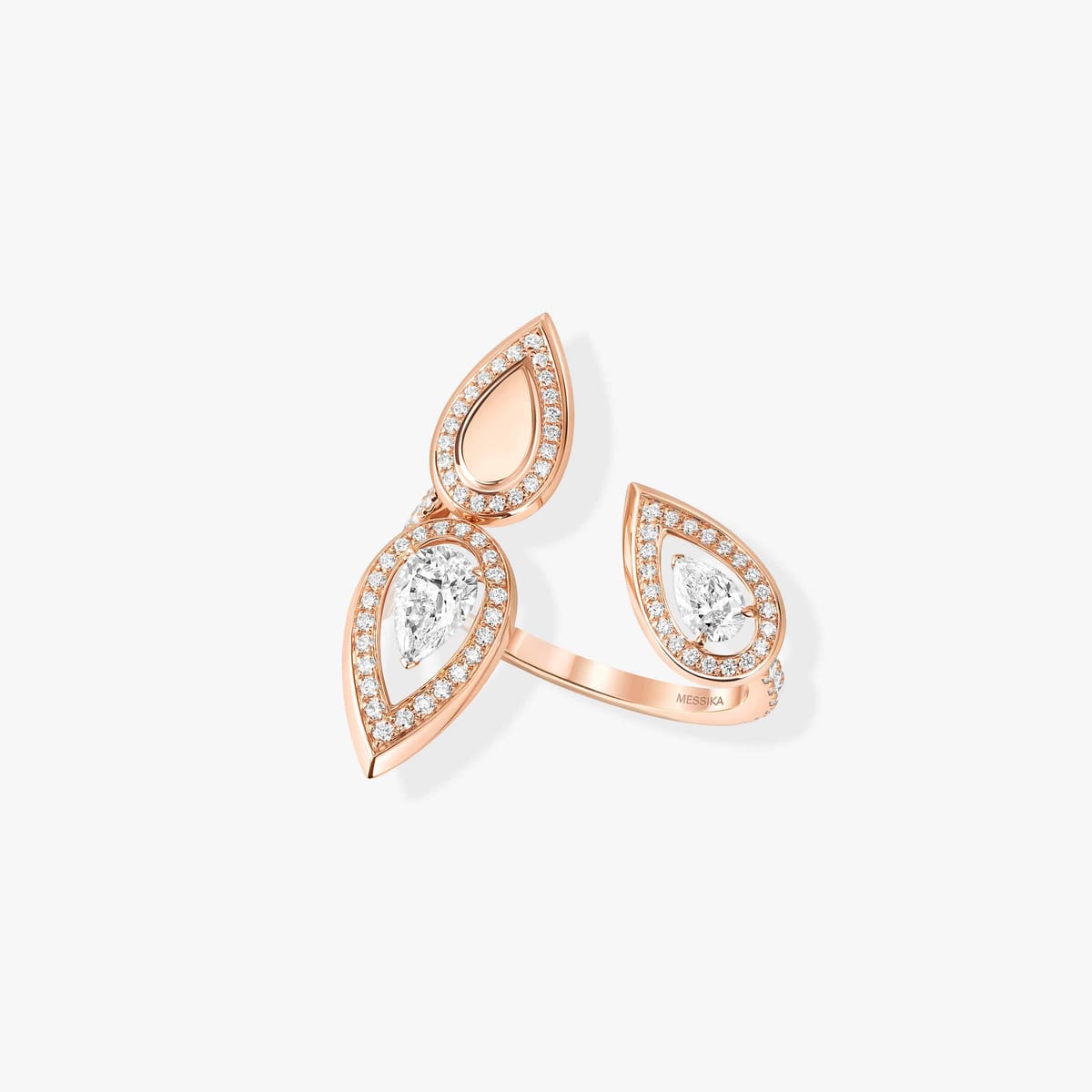 Ring For Her Pink Gold Diamond Fiery الثلاثي 13171-PG