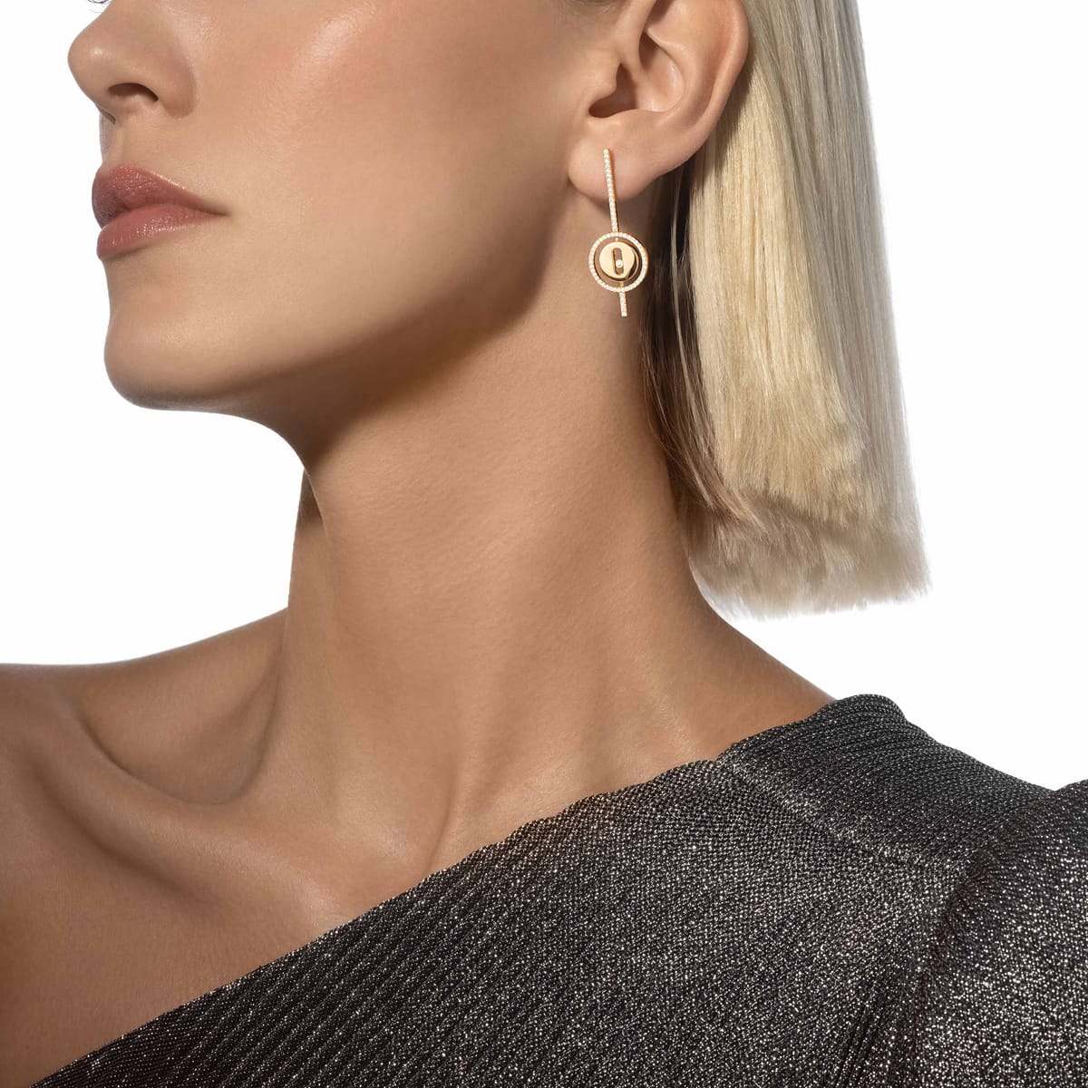 Boucles d'oreilles Femme Or Jaune Diamant Boucles d'oreilles pendantes Lucky Move 07516-YG