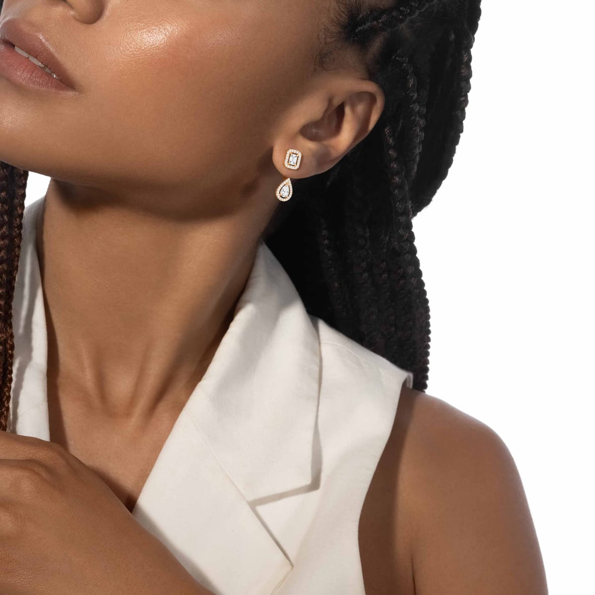 Earrings For Her Yellow Gold Diamond My Twin multi-wear earrings, medium model 06505-YG