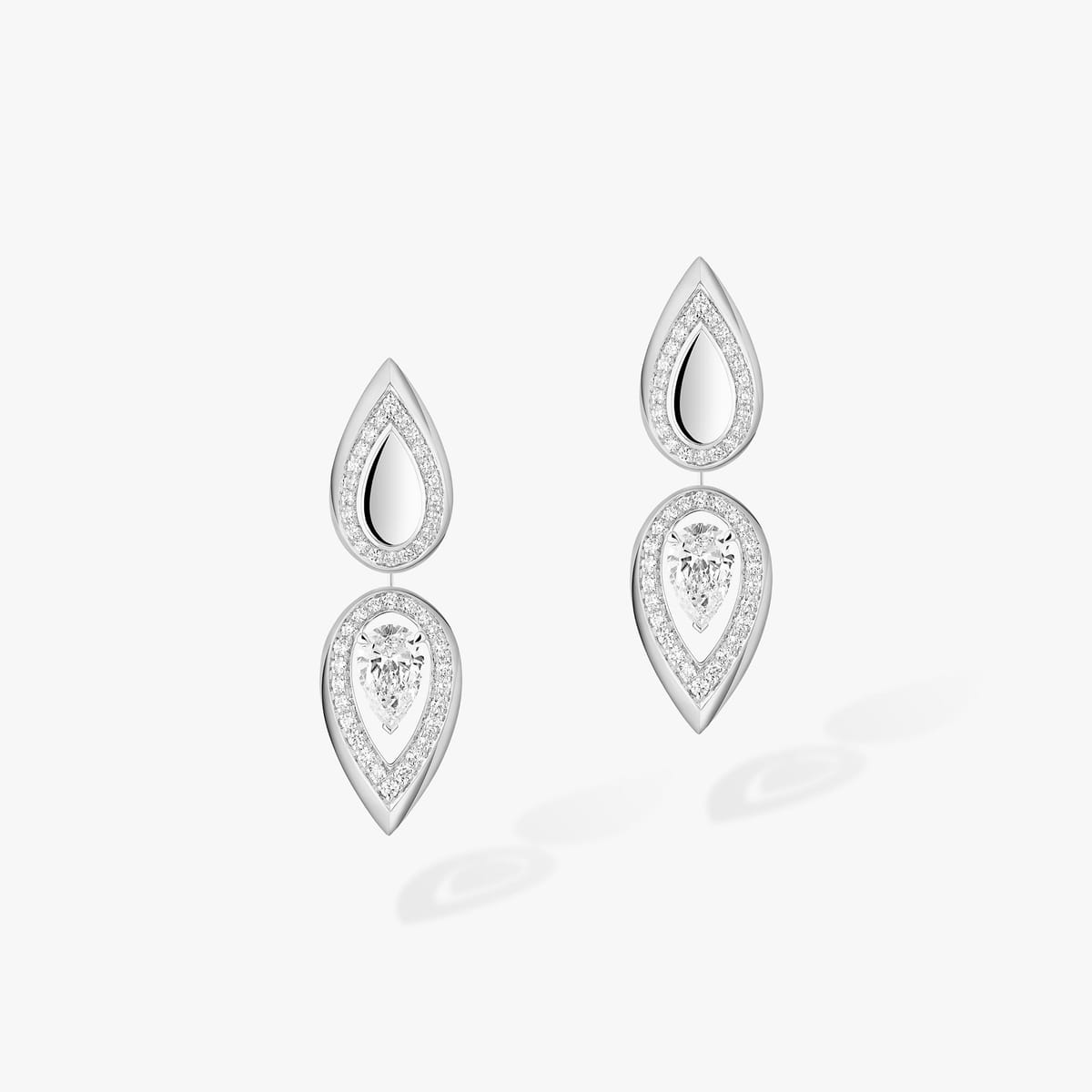 Boucles d'oreilles Femme Or Blanc Diamant Boucles d'oreilles pendantes Fiery 13173-WG
