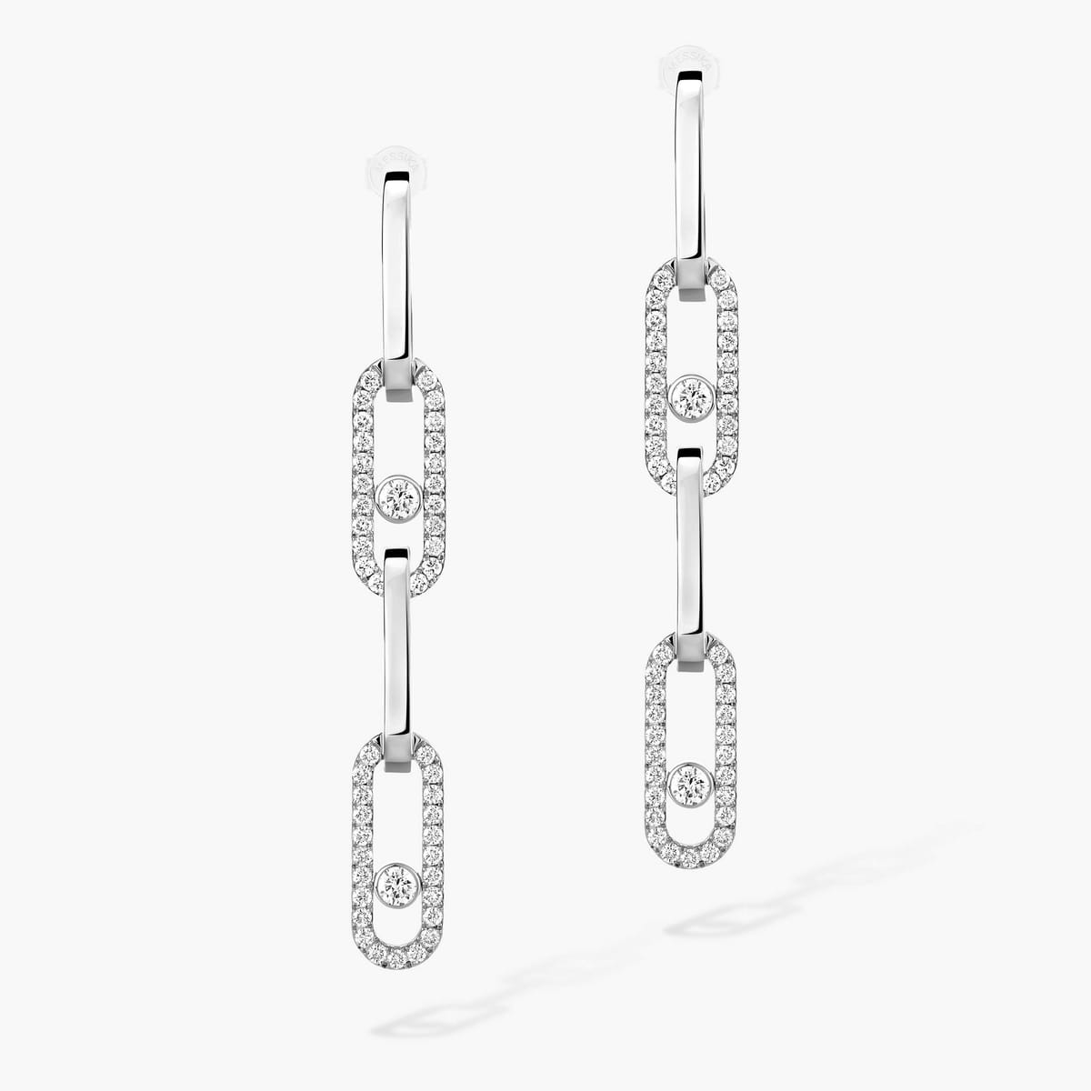 Boucles d'oreilles Femme Or Blanc Diamant Boucles d'oreilles multi-portés Move Link 13678-WG