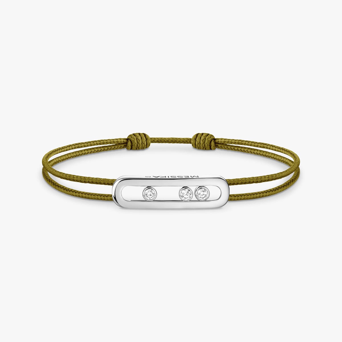 Messika Care(s) khaki cord bracelet White Gold For Her Diamond Bracelet 14097-WG