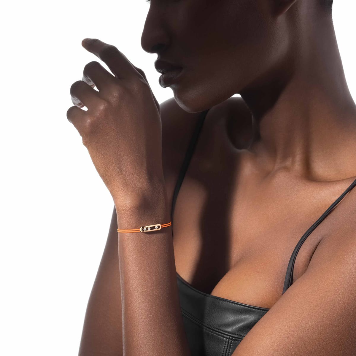 Messika Care(s) orange cord bracelet Yellow Gold For Her Diamond Bracelet 14660-YG