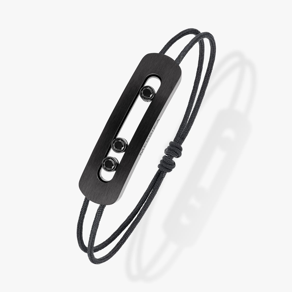 Move Titanium black cord bracelet, large model Black titanium For Her Diamond Bracelet 12534-TB