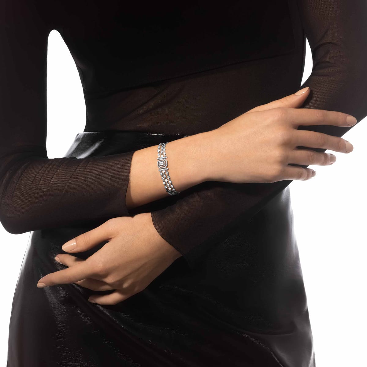 Bracelet For Her White Gold Diamond D-Vibes Multi-Row Bracelet 12433-WG