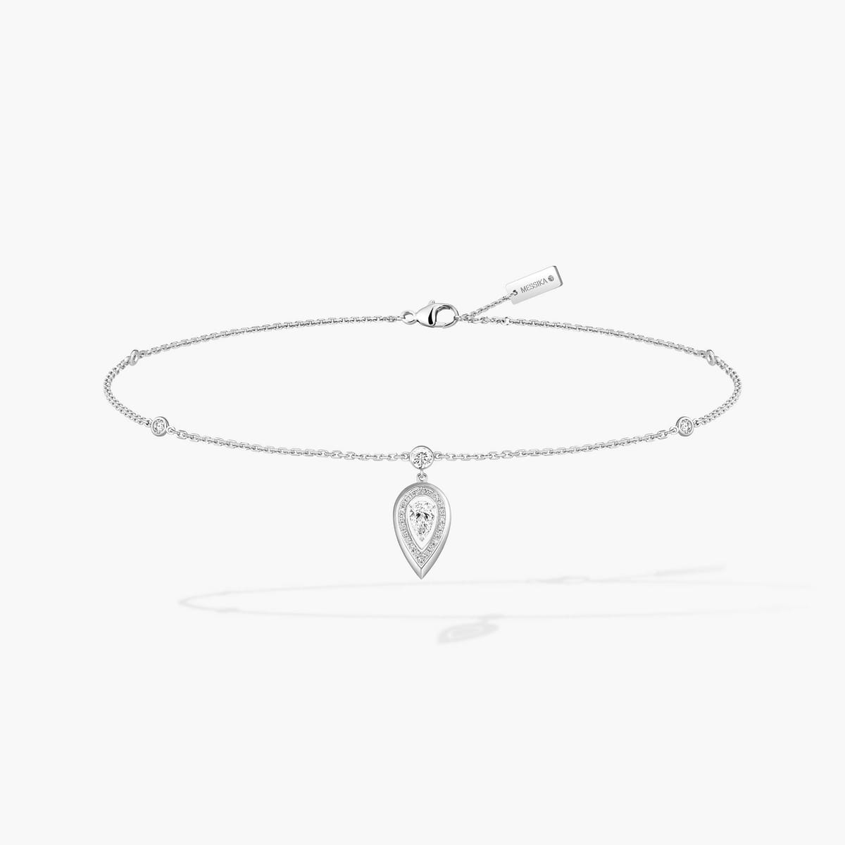 Fiery ankle bracelet White Gold For Her Diamond Bracelet 14138-WG