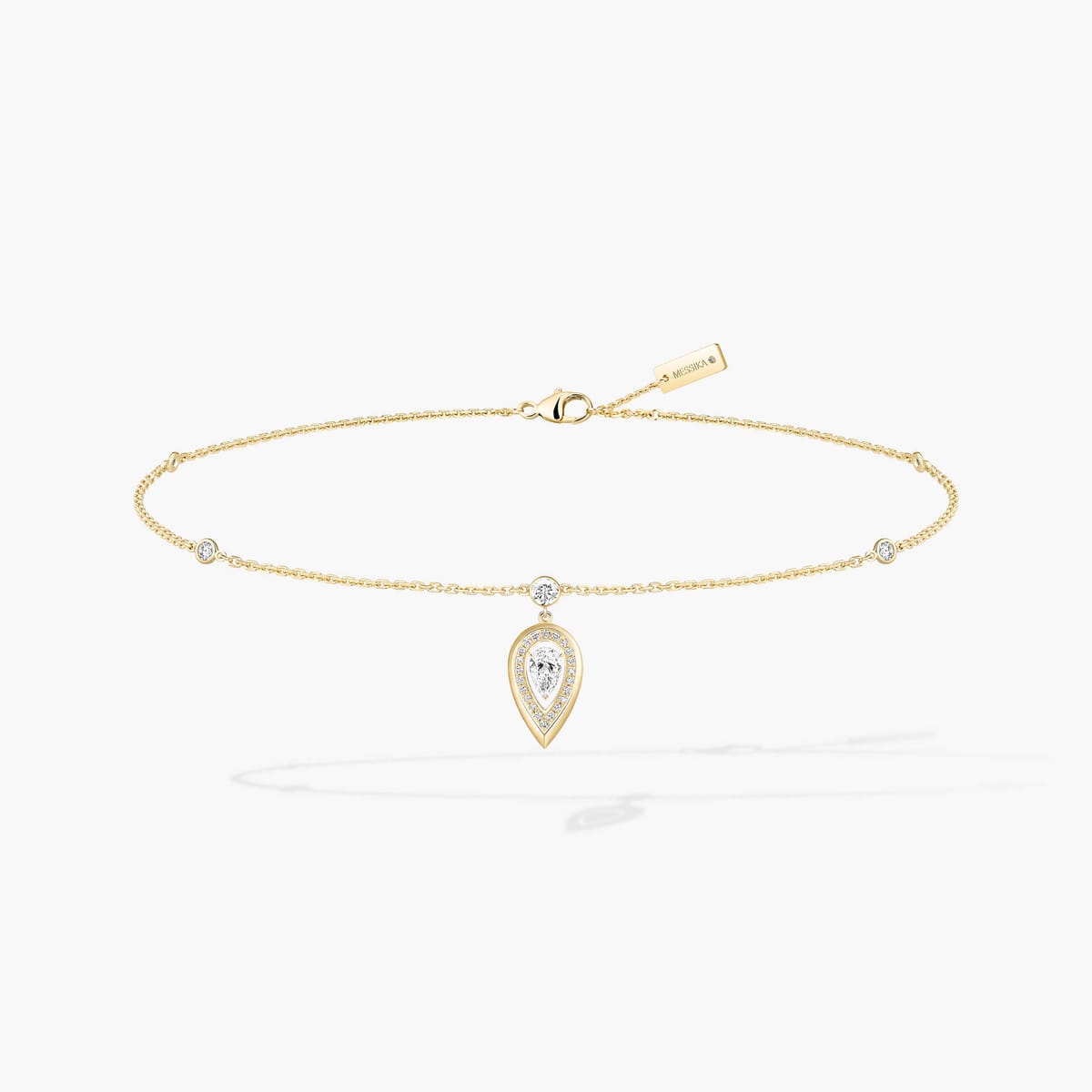 Bracelet For Her Yellow Gold Diamond Fiery ankle bracelet 14138-YG