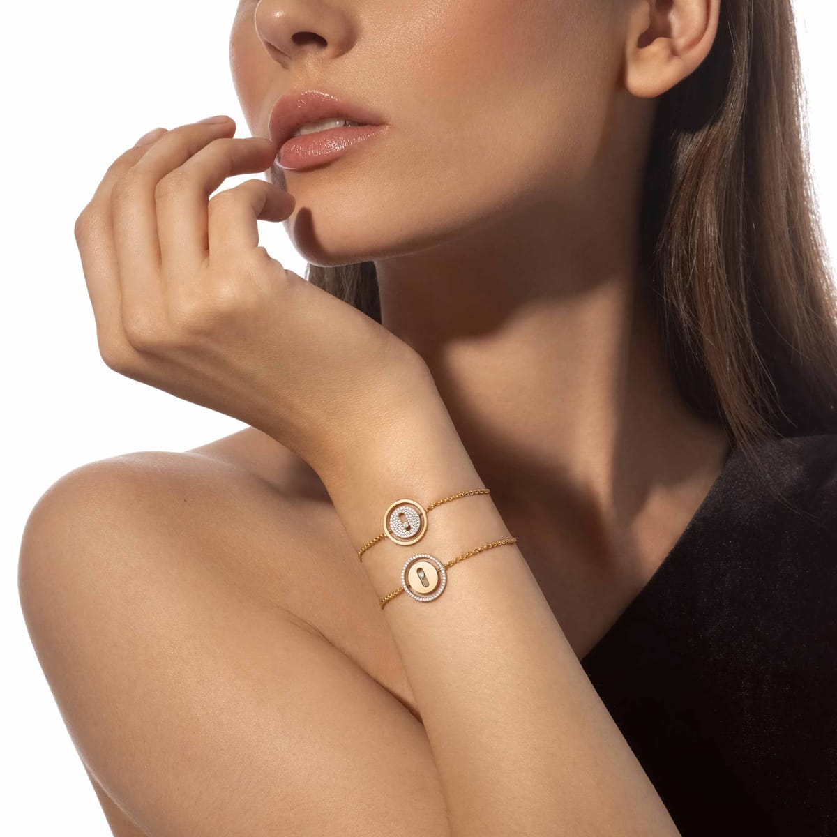 Bracelet For Her Yellow Gold Diamond Lucky Move Pavé SM 07541-YG