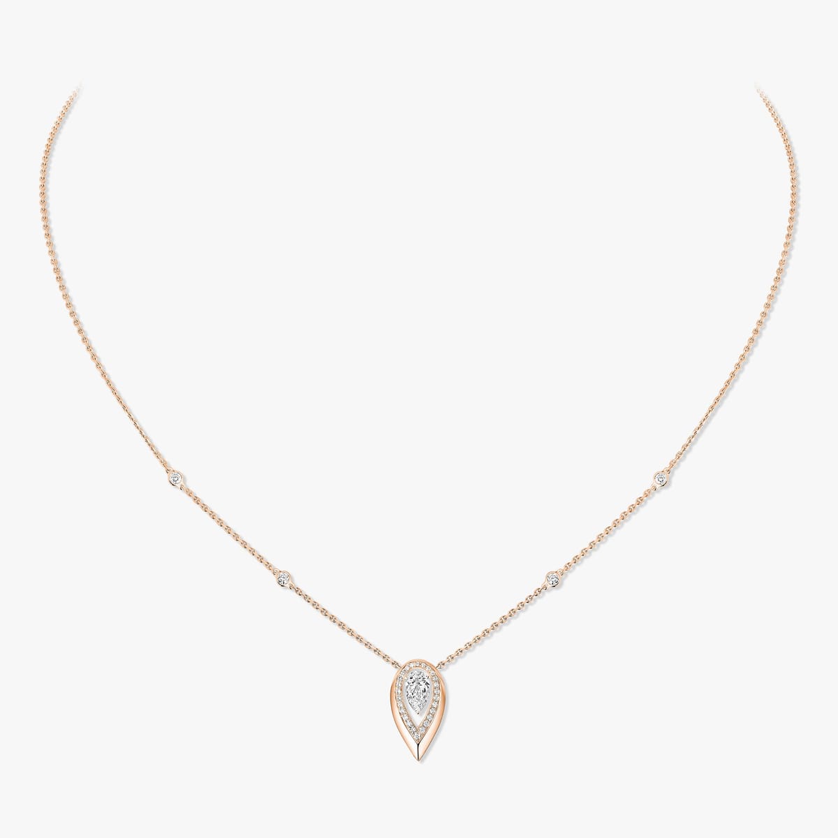Necklace For Her Pink Gold Diamond Fiery 0.40ct 14266-PG
