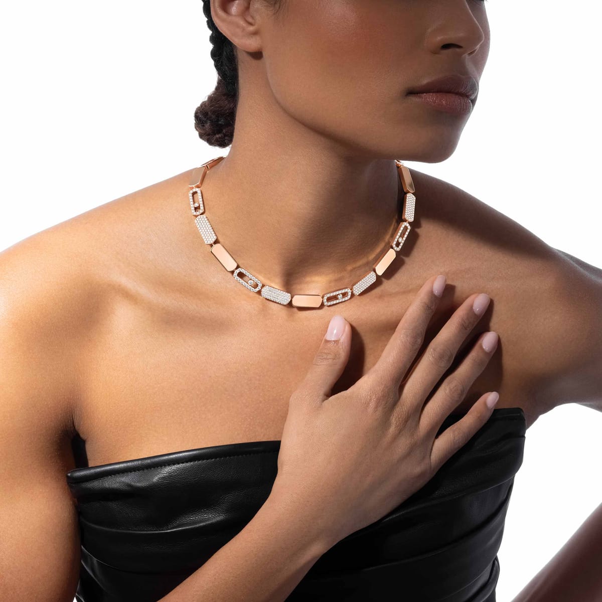 Necklace For Her Pink Gold Diamond Imperial Move 14152-PG