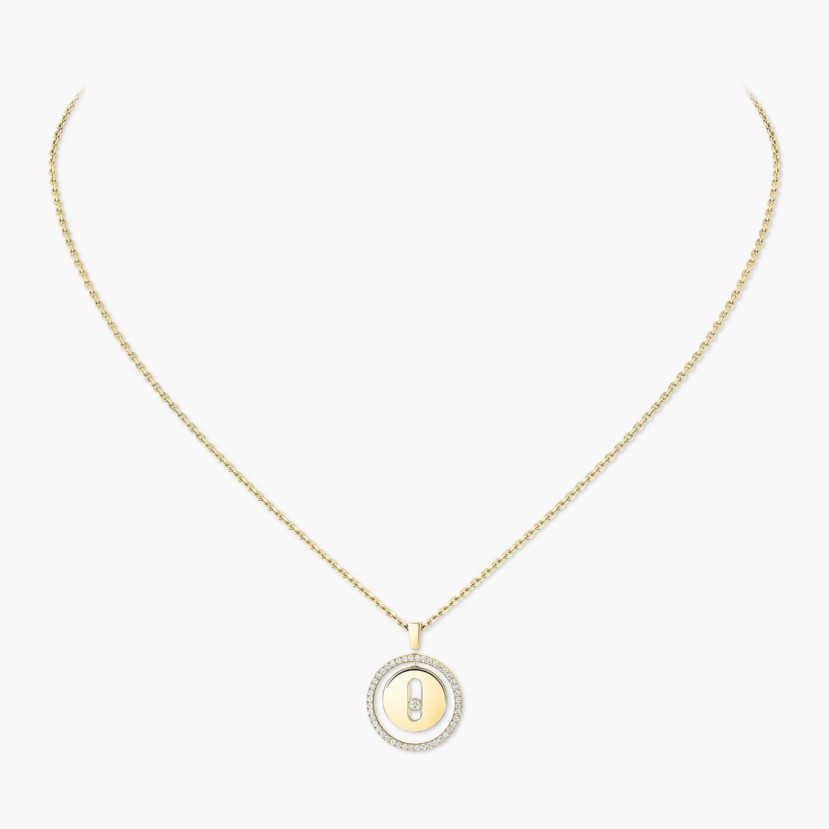 Necklace For Her Yellow Gold Diamond Lucky Move SM 07396-YG