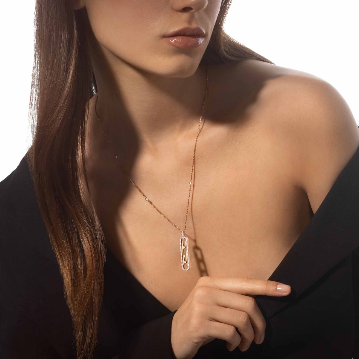 Collier Femme Or Rose Diamant Collier Move 10th PM 10032-PG