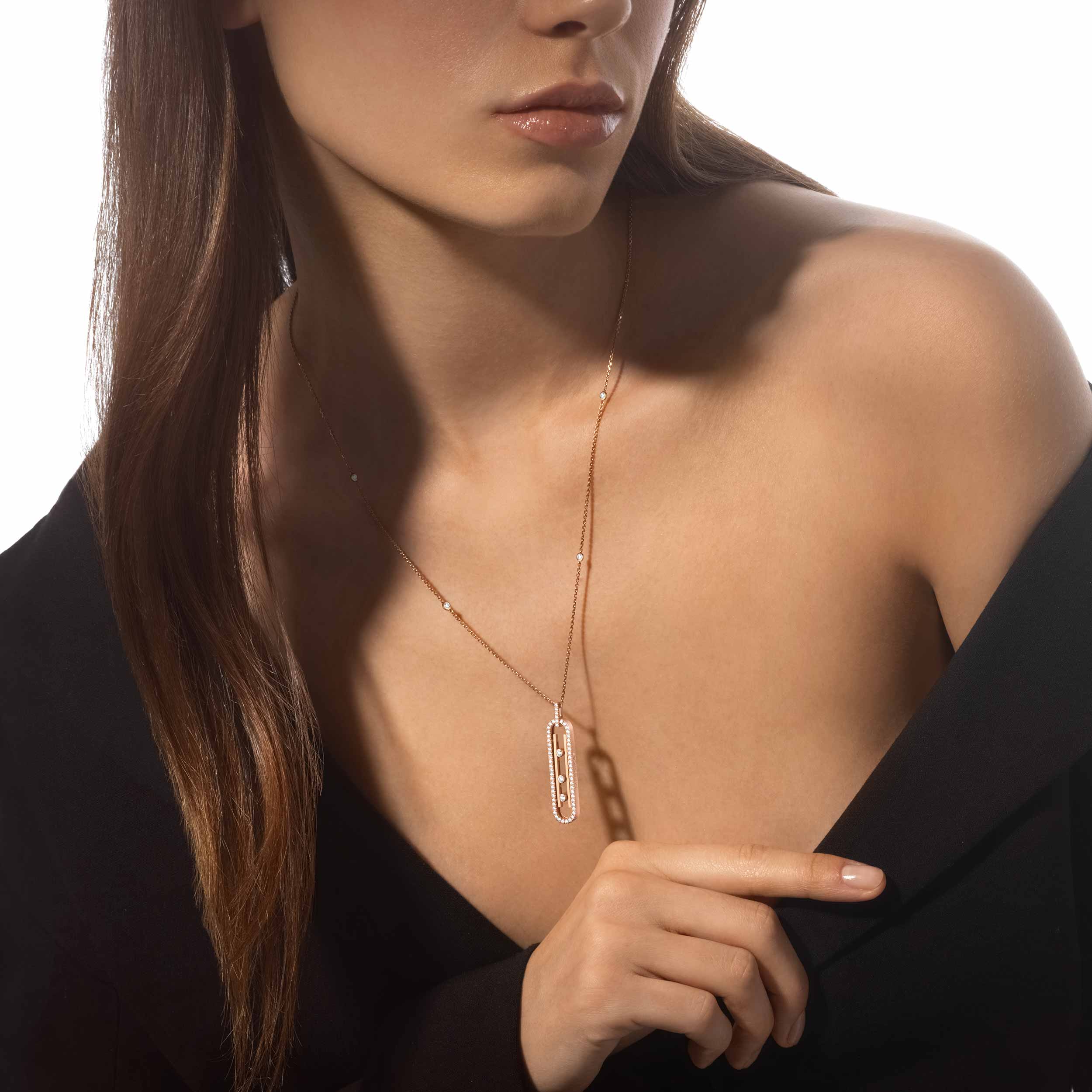 Pink Gold Diamond Necklace Move 10Th | Messika 10032-WG