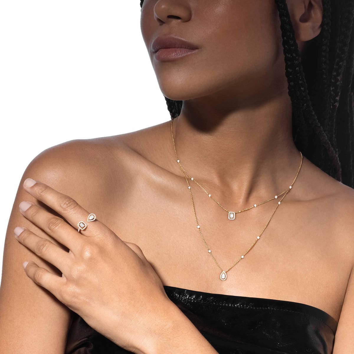 Necklace For Her Yellow Gold Diamond My Twin two-row necklace 06506-YG