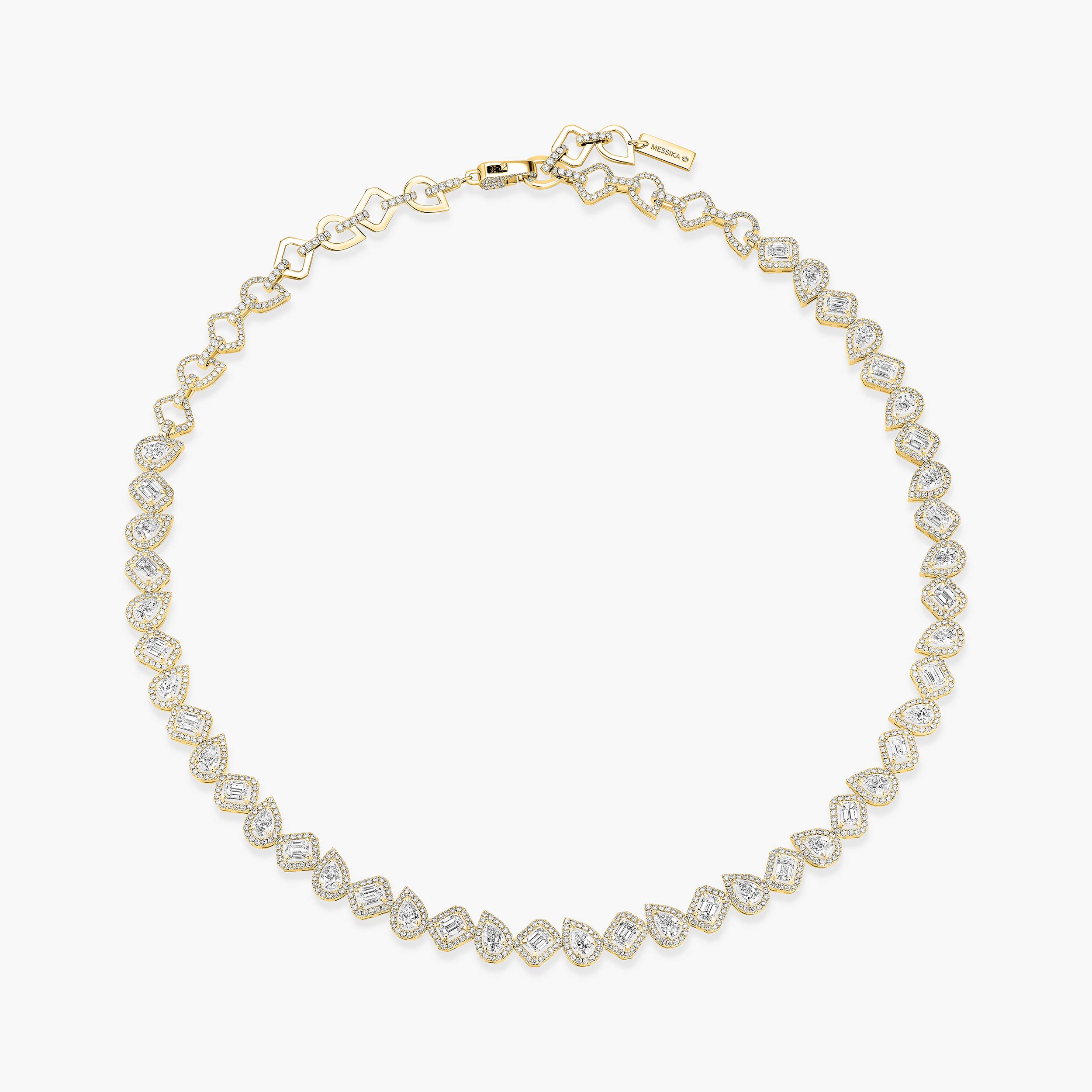 My Twin Diamond Rivière Necklace in Yellow Gold | Messika 13677-YG
