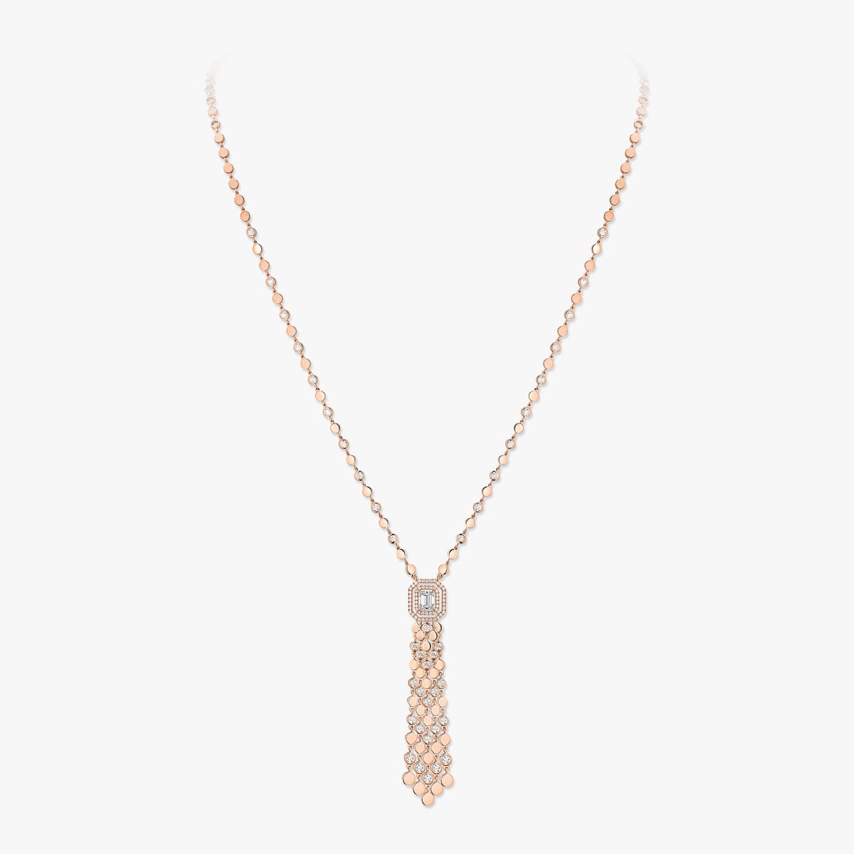 Necklace For Her Pink Gold Diamond D-Vibes Tassel 13175-PG