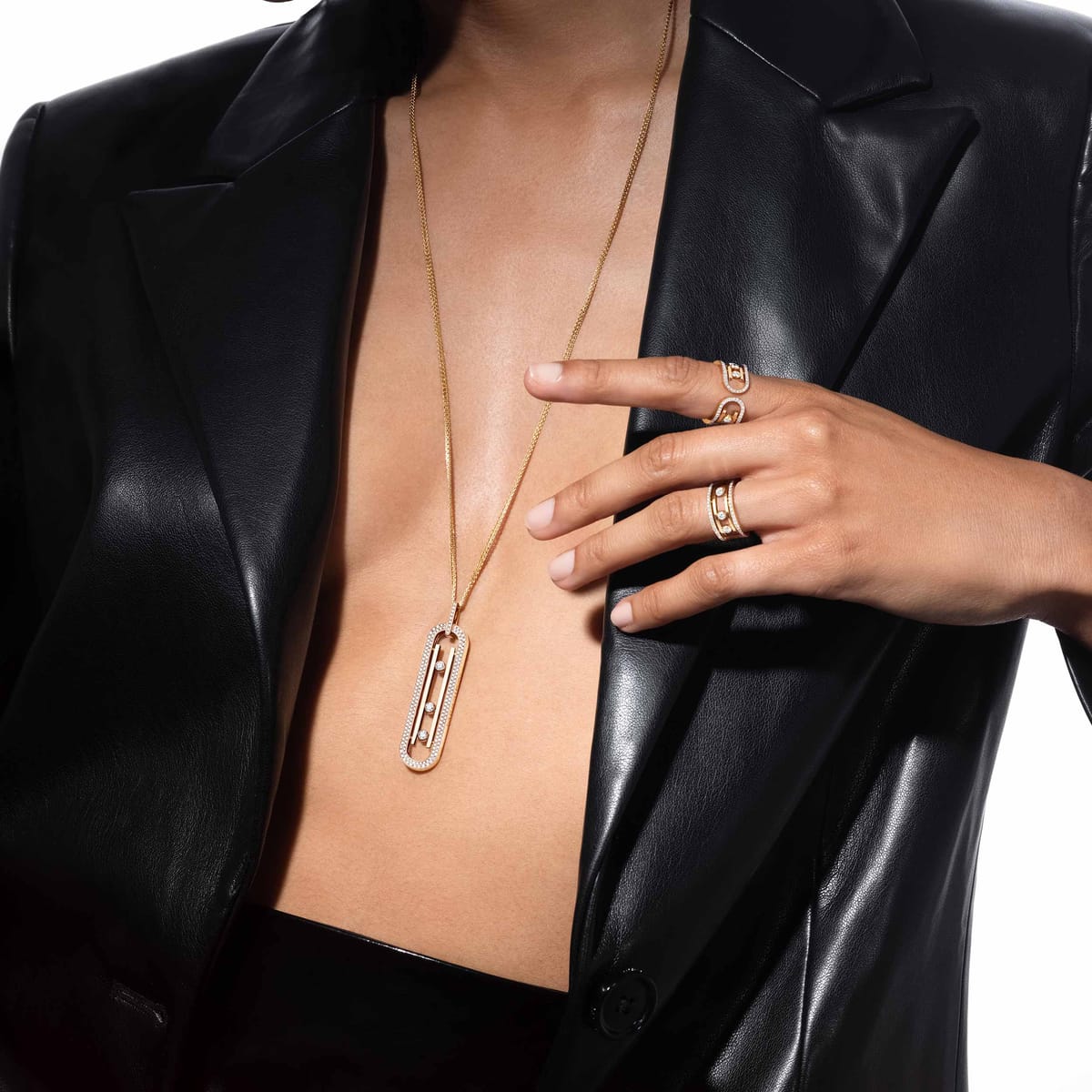 Necklace For Her Yellow Gold Diamond Move 10th Anniversary necklace 07228-YG