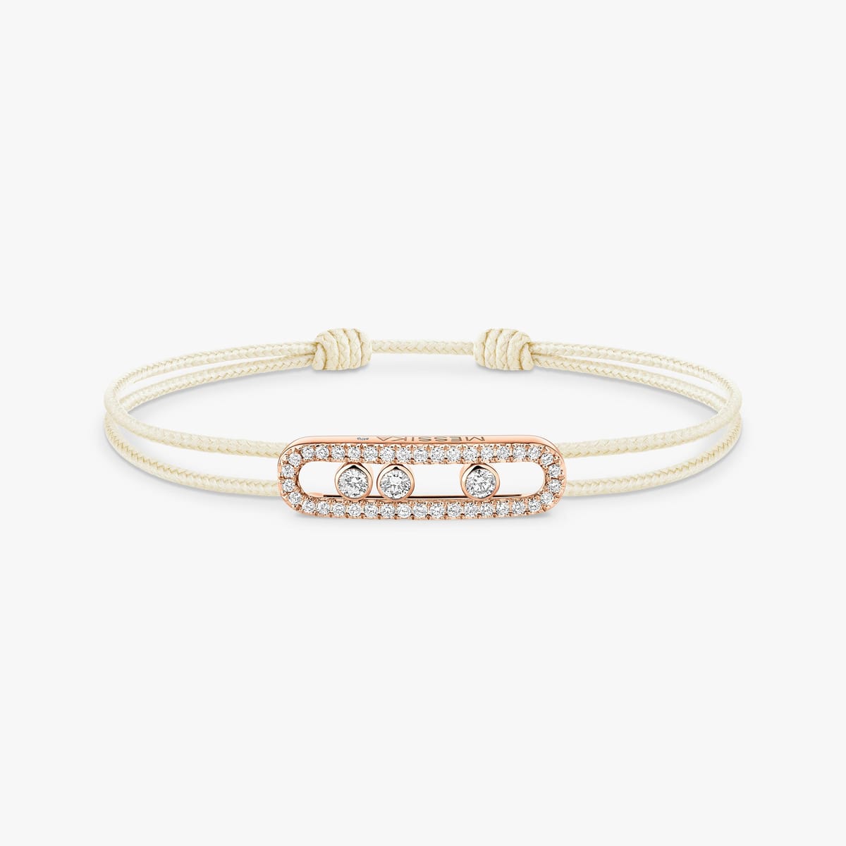 Messika Care(s) cream cord pavé bracelet Pink Gold For Her Diamond Bracelet 14101-PG