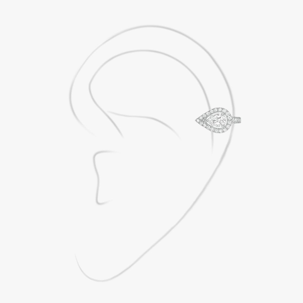 Boucles d'oreilles Femme Or Blanc Diamant Mono clip haut My Twin 0,15ct 07442-WG