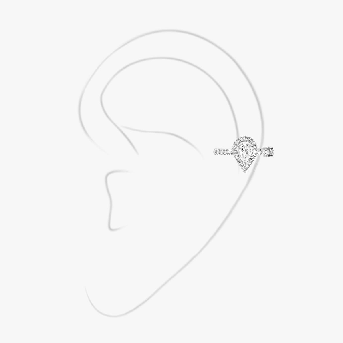 Earrings For Her White Gold Diamond My Twin single middle clip earring 0.10ct 10121-WG