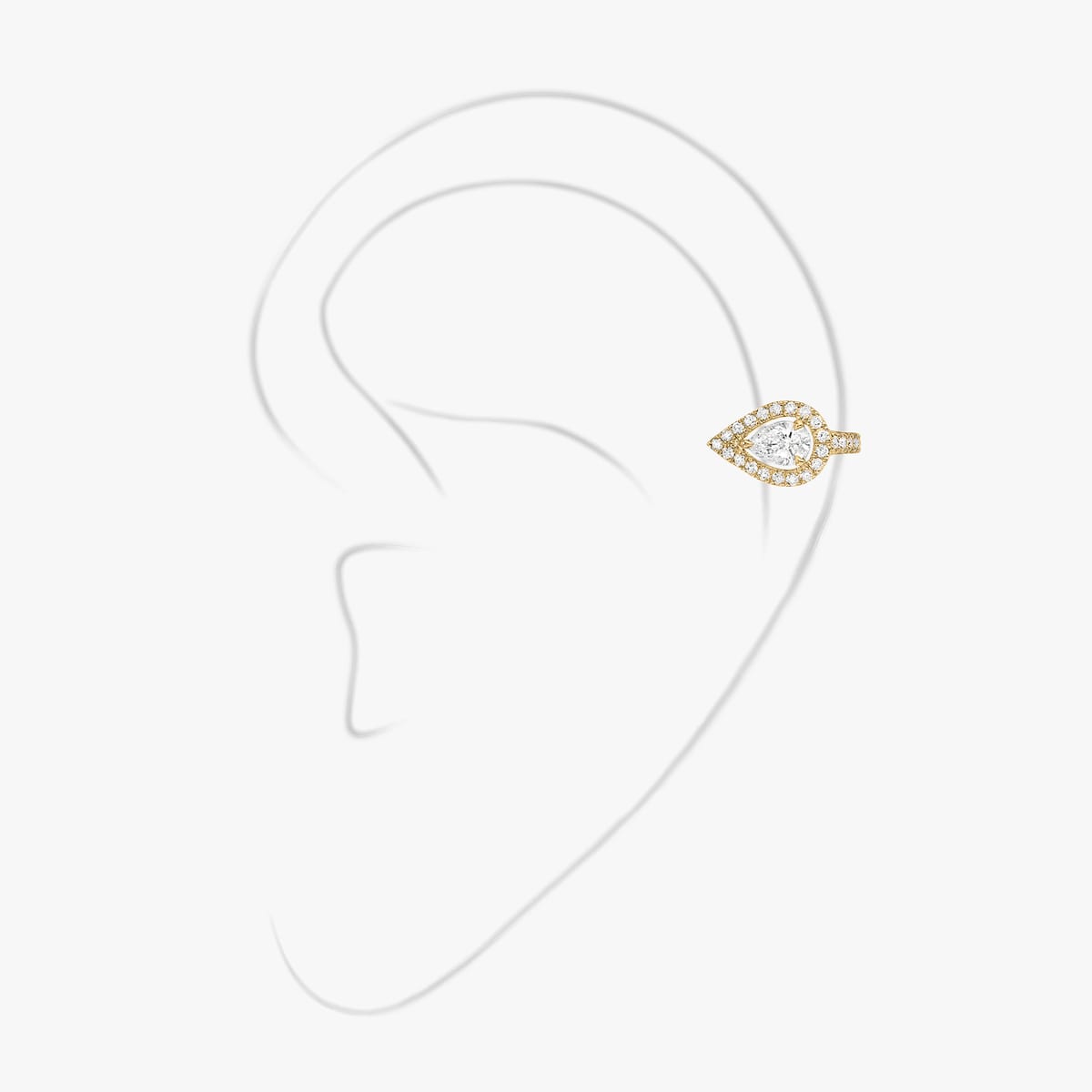 Earrings For Her Yellow Gold Diamond My Twin single top clip earring 0.15ct 07442-YG
