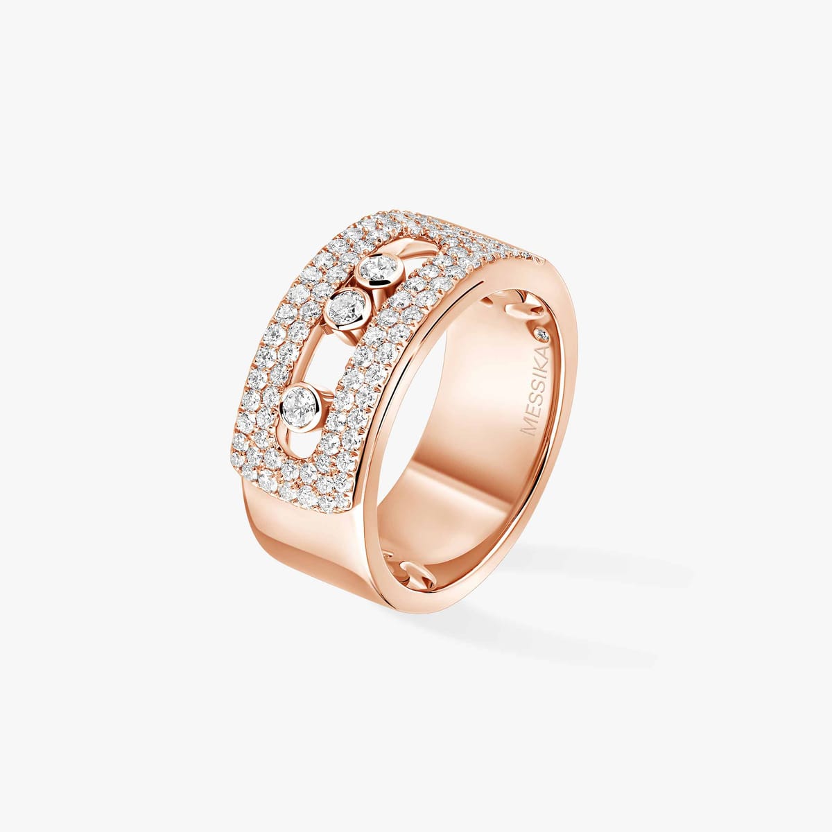 Ring For Her Pink Gold Diamond Move Noa pavé ring, large model 10102-PG