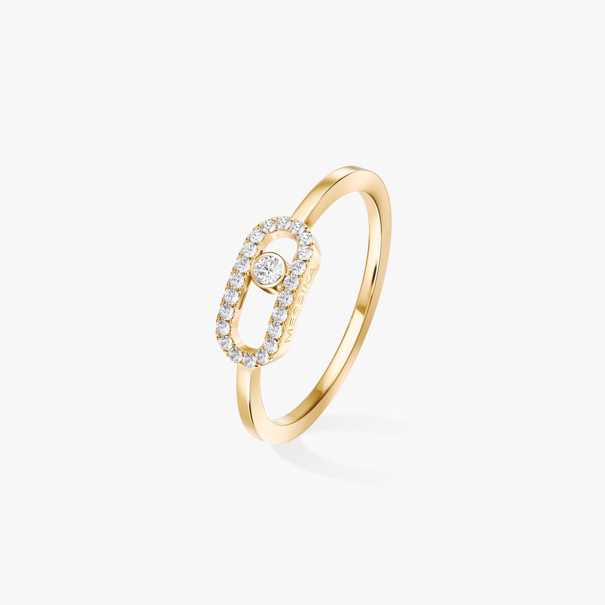 Bague Femme Or Jaune Diamant Bague Move Uno semi-pavée 04705-YG
