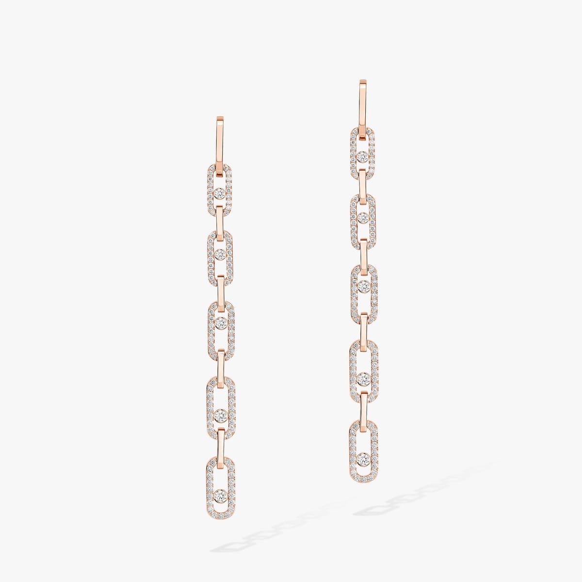 Move Link pendant earrings Pink Gold For Her Diamond Earrings 12011-PG