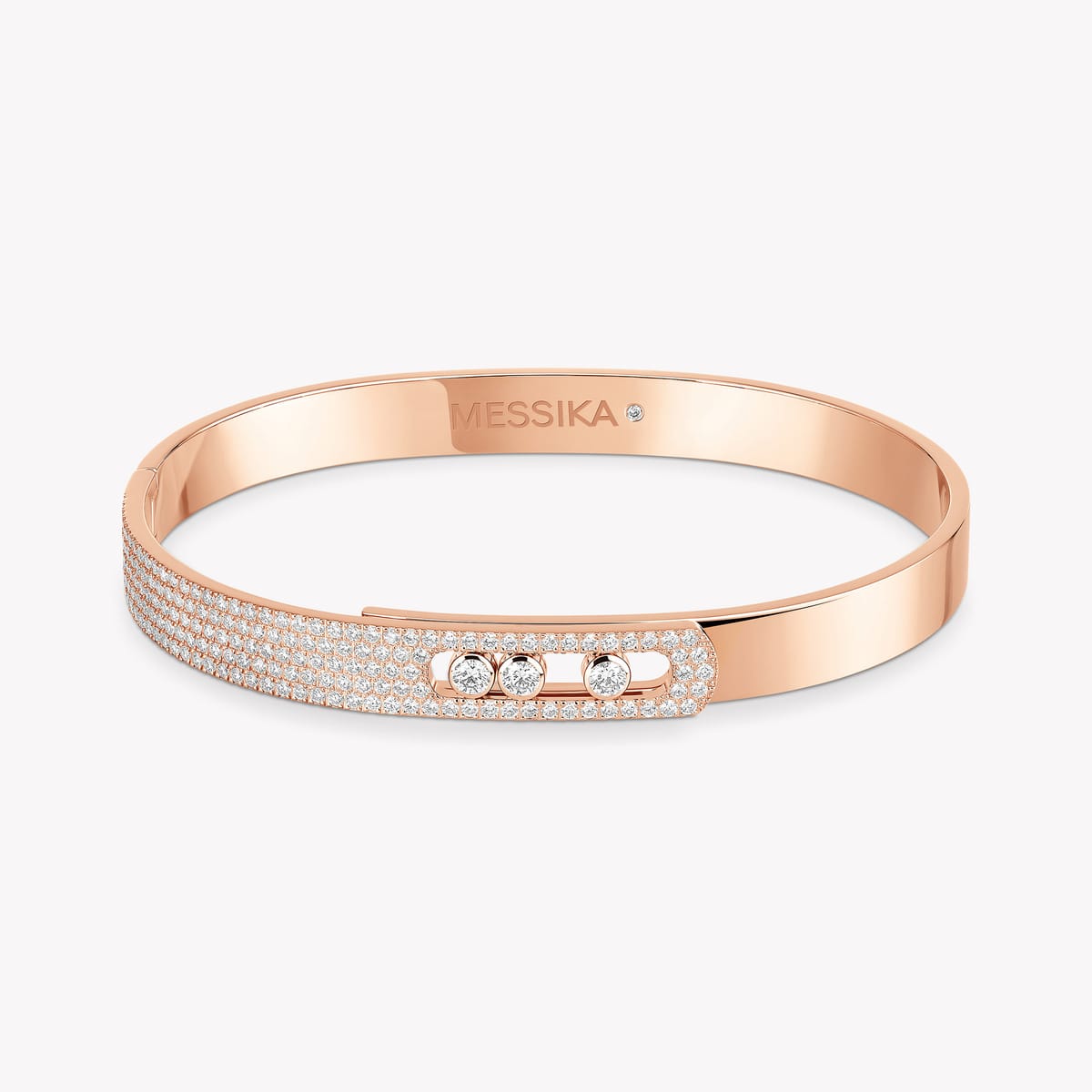 Move Noa half pavé bracelet, medium model Pink Gold For Her Diamond Bracelet 06371-PG