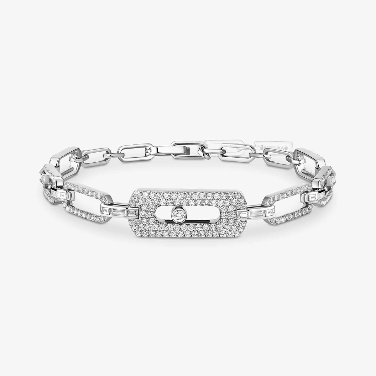 Move Link pavé chain bracelet White Gold For Her Diamond Bracelet 12186-WG