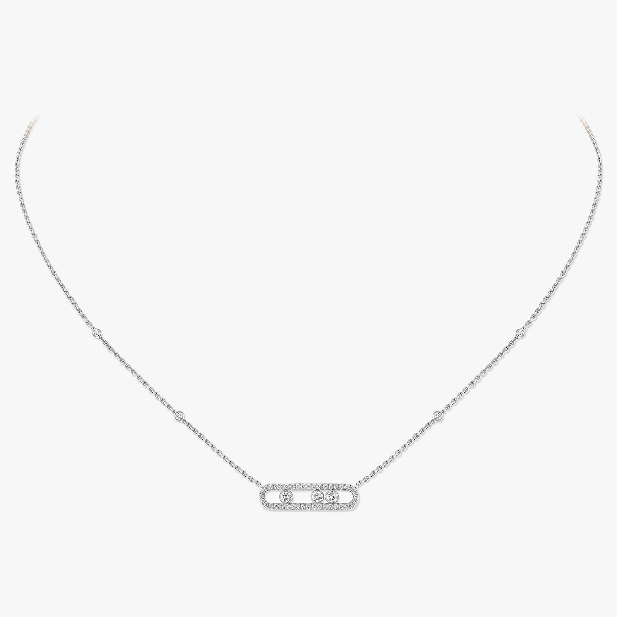Колье Для нее Белое золото Бриллиантами Collier pavé Baby Move 04322-WG