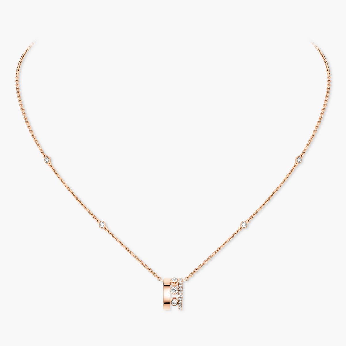 Collier Femme Or Rose Diamant Collier pendentif Move Romane, petit modèle 07158-PG
