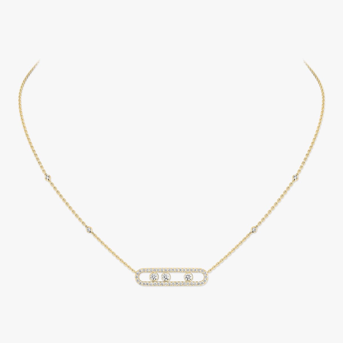 Move Classique pavé necklace, large model Yellow Gold For Her Diamond Necklace 03994-YG