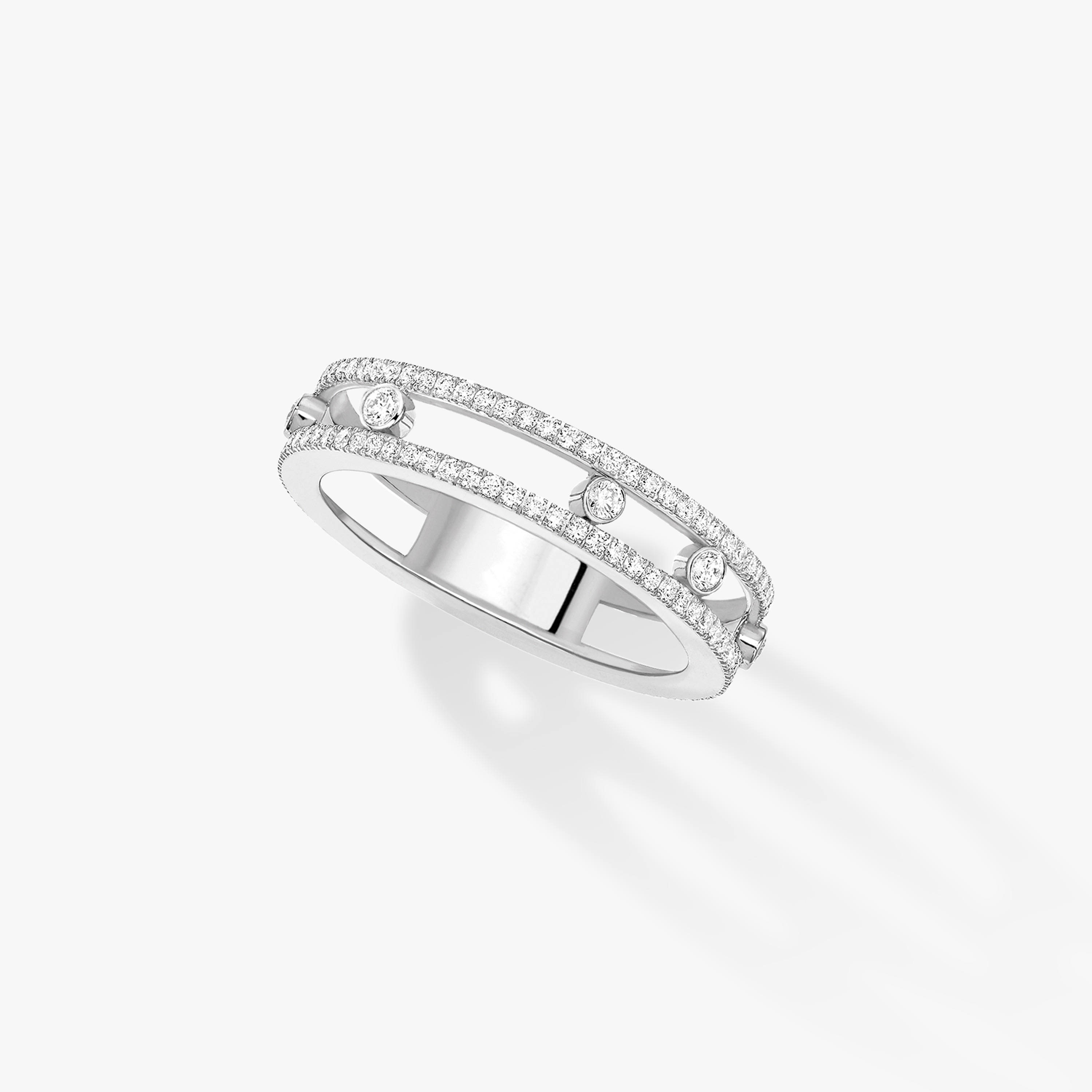 Bague Femme Or Blanc Diamant Alliance Move Romane 07080-WG