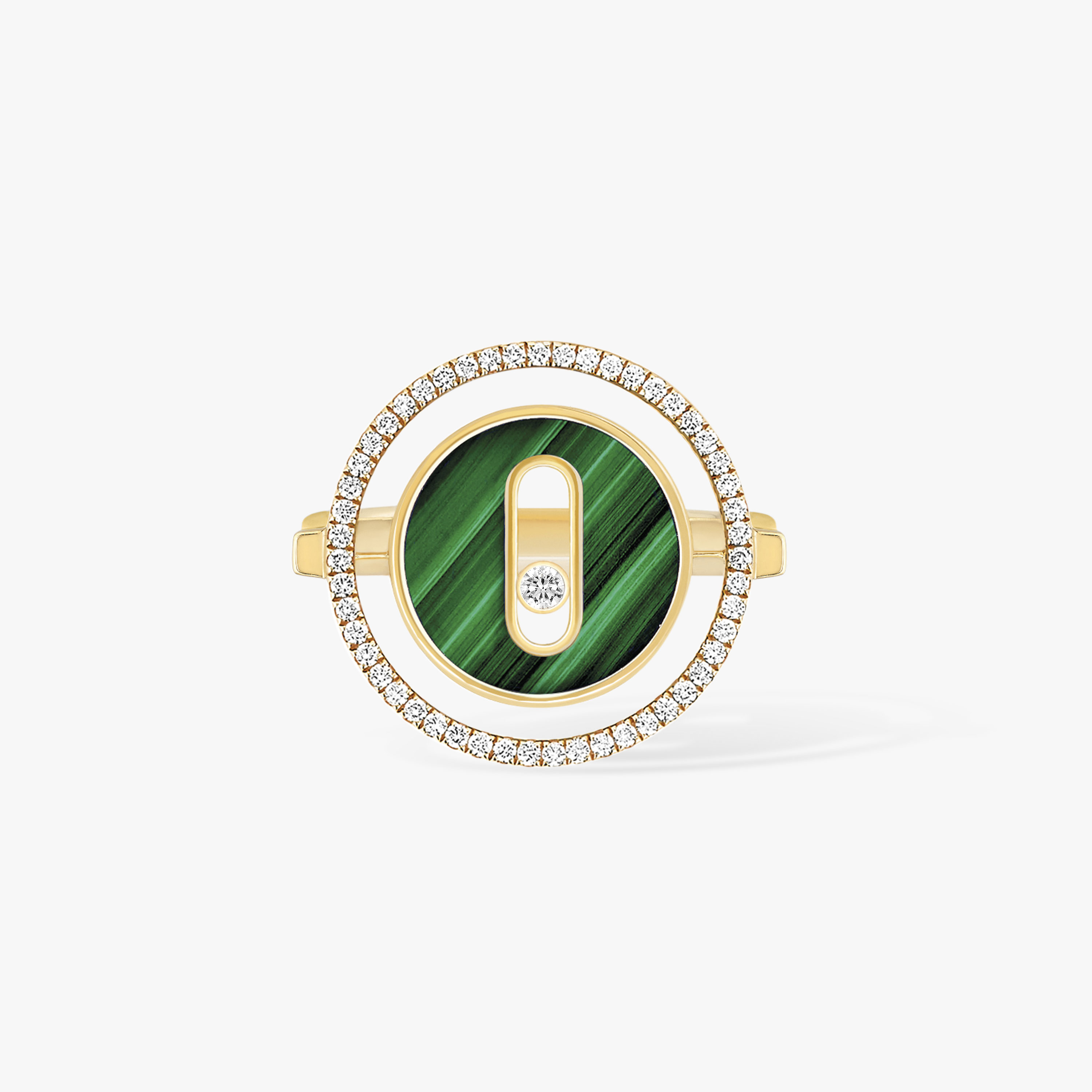 Ring For Her Yellow Gold Diamond Lucky Move SM Malachite 11953-YG