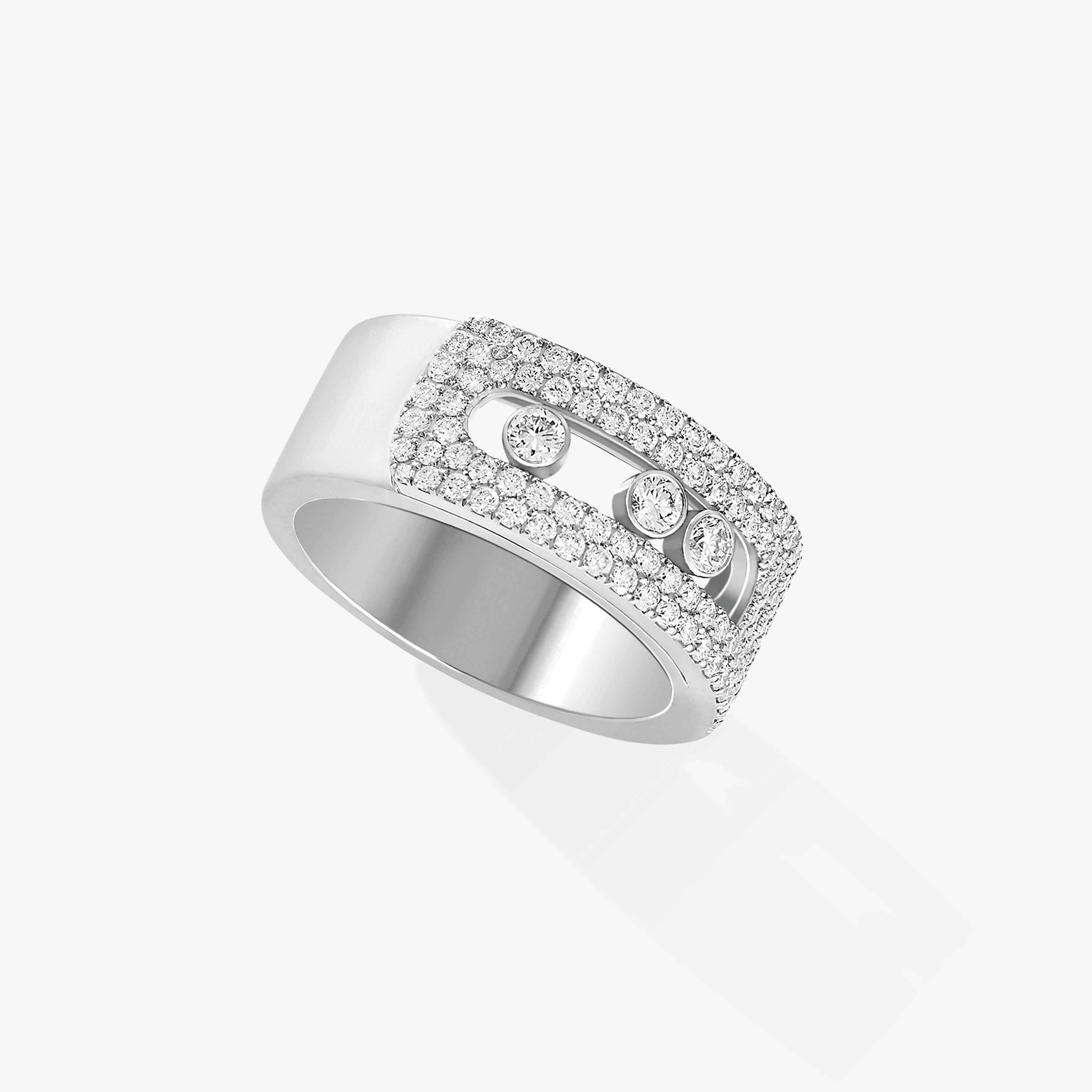 Bague Femme Or Blanc Diamant Move Noa GM Pavée 10102-WG