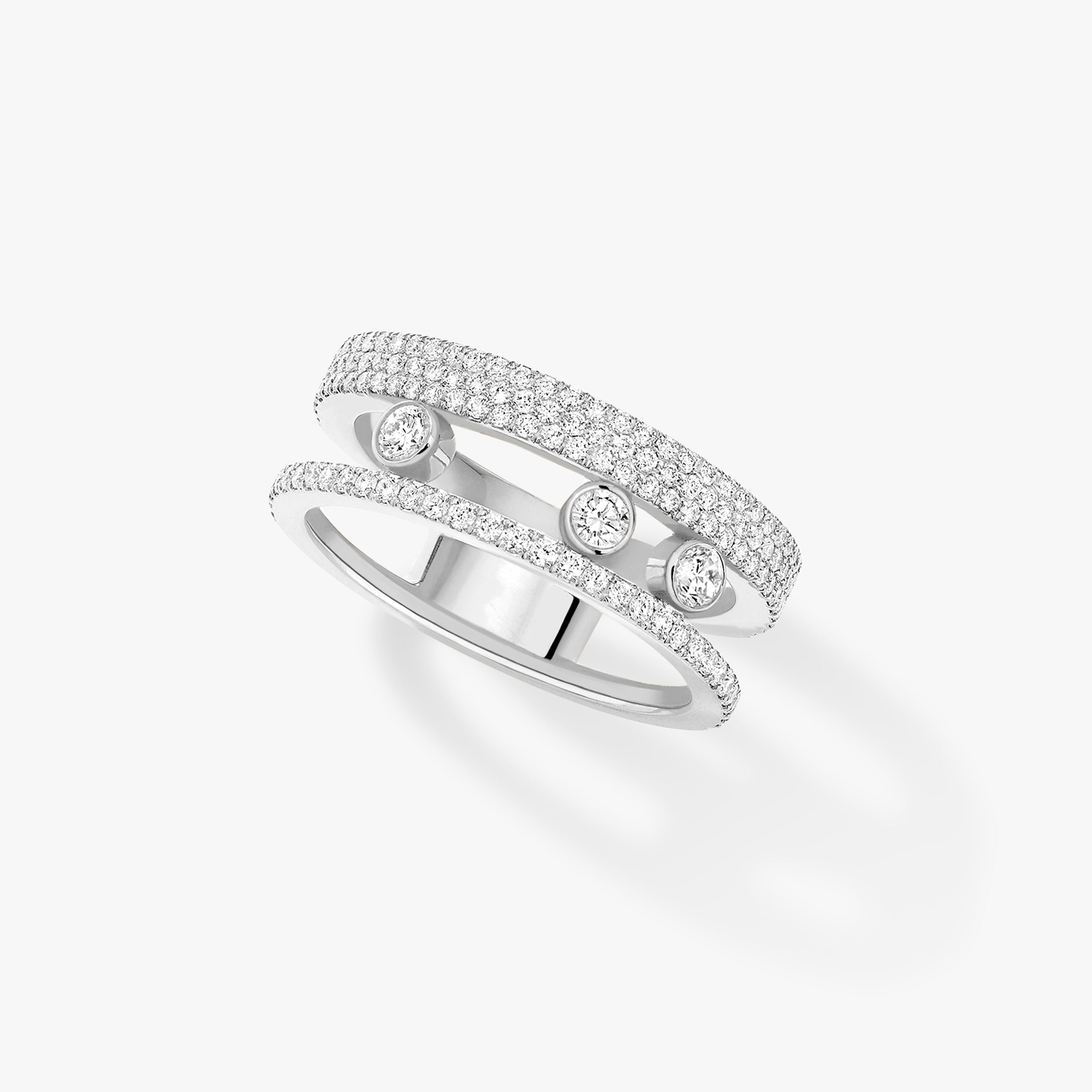 Ring For Her White Gold Diamond Move Romane Pavé 07128-WG