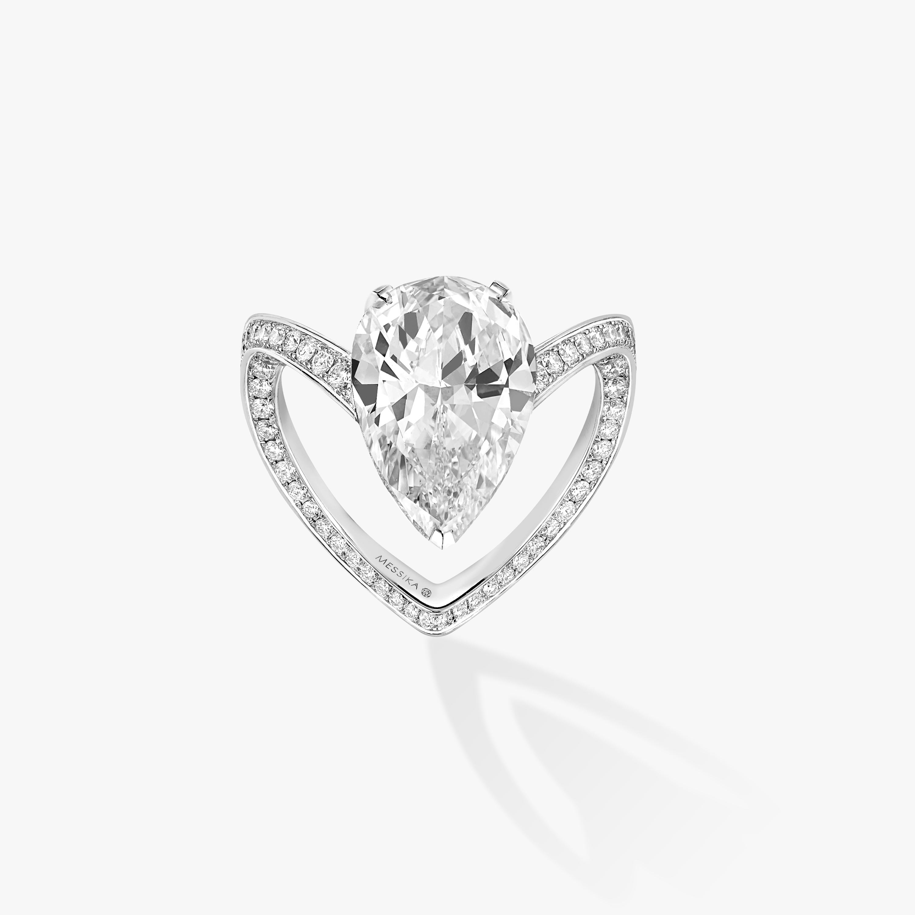 Bague Solitaire Diamant Or Blanc Haute Joaillerie Concorde