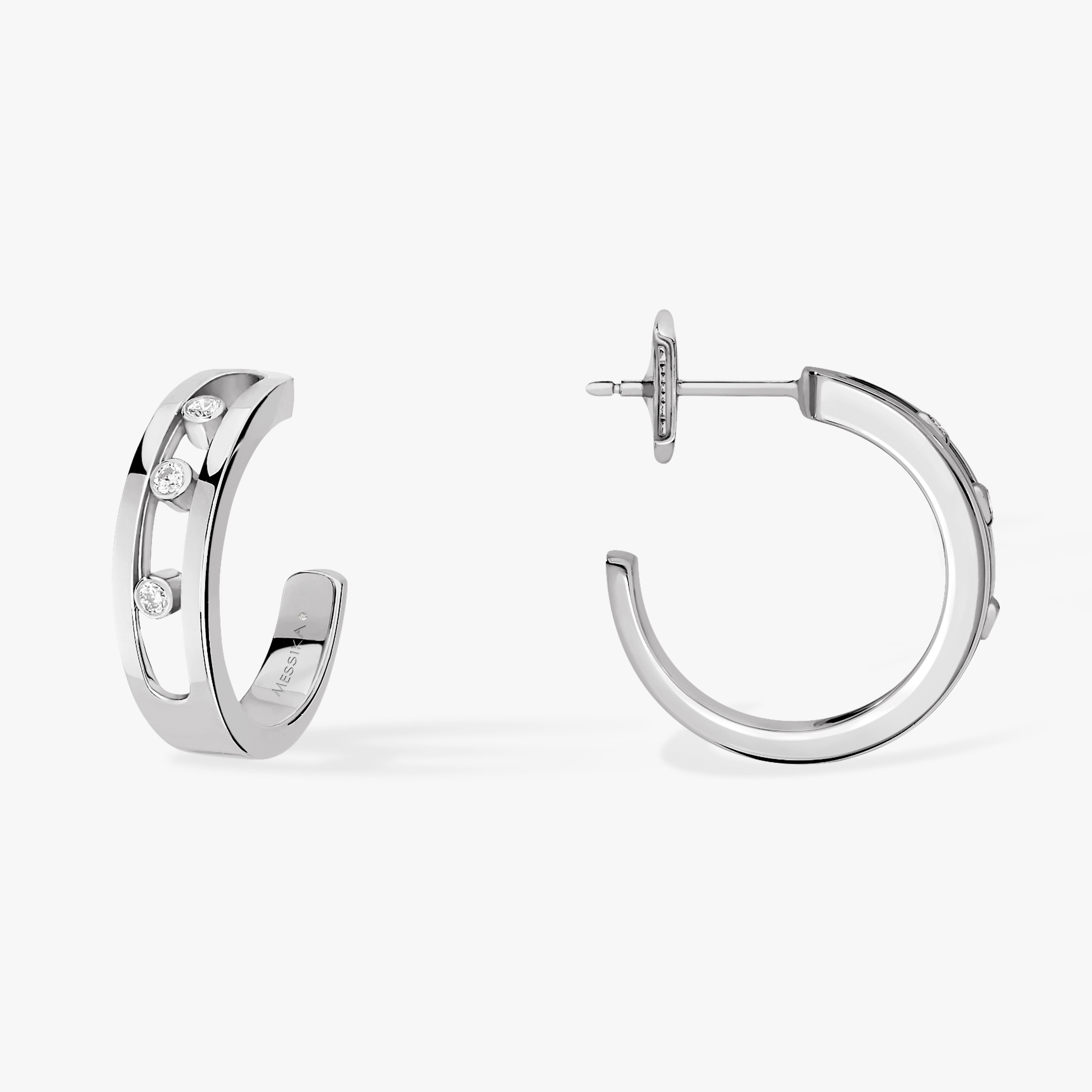 Move Hoop White Gold For Her Diamond Earrings 04407-WG