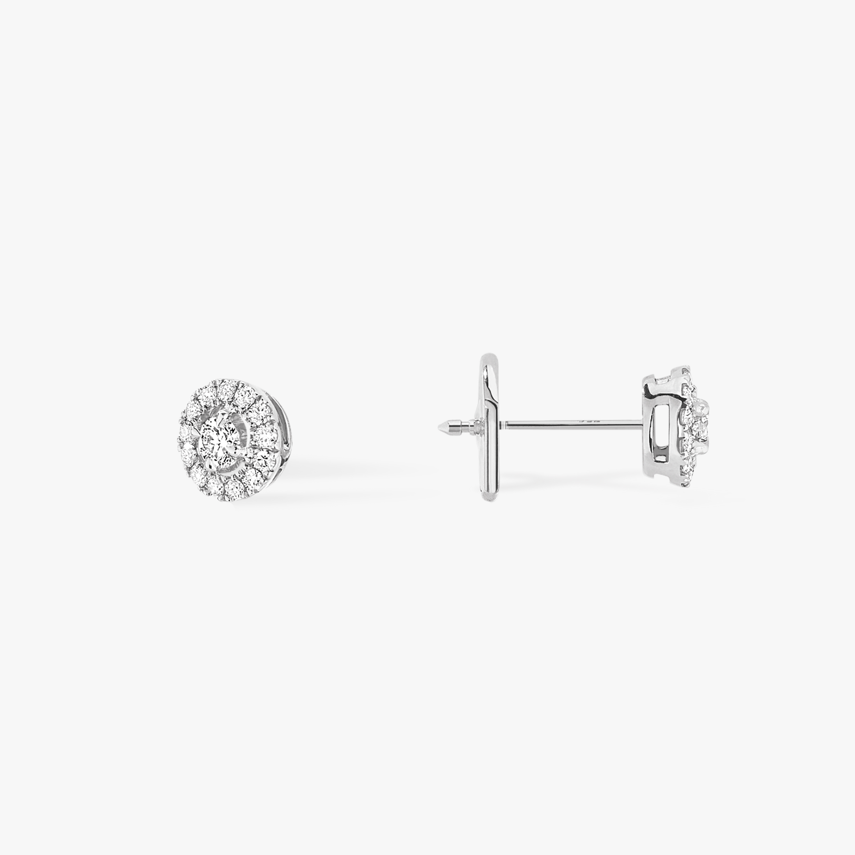 Boucles d'oreilles Femme Or Blanc Diamant Joy Diamants Ronds 0,03ct 06954-WG