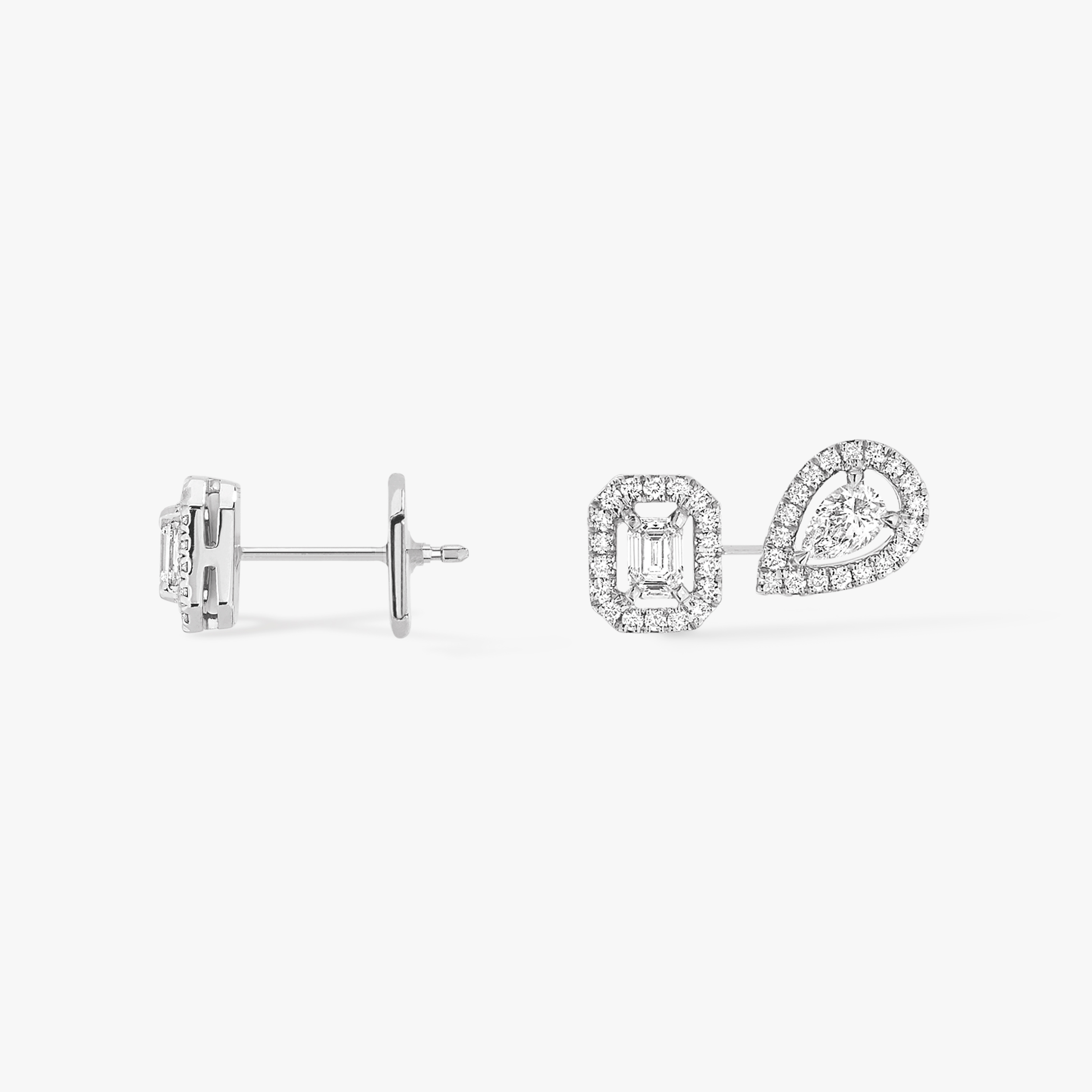 Boucles d'oreilles Femme Or Blanc Diamant My Twin 1+2 0,10ct x3 07004-WG