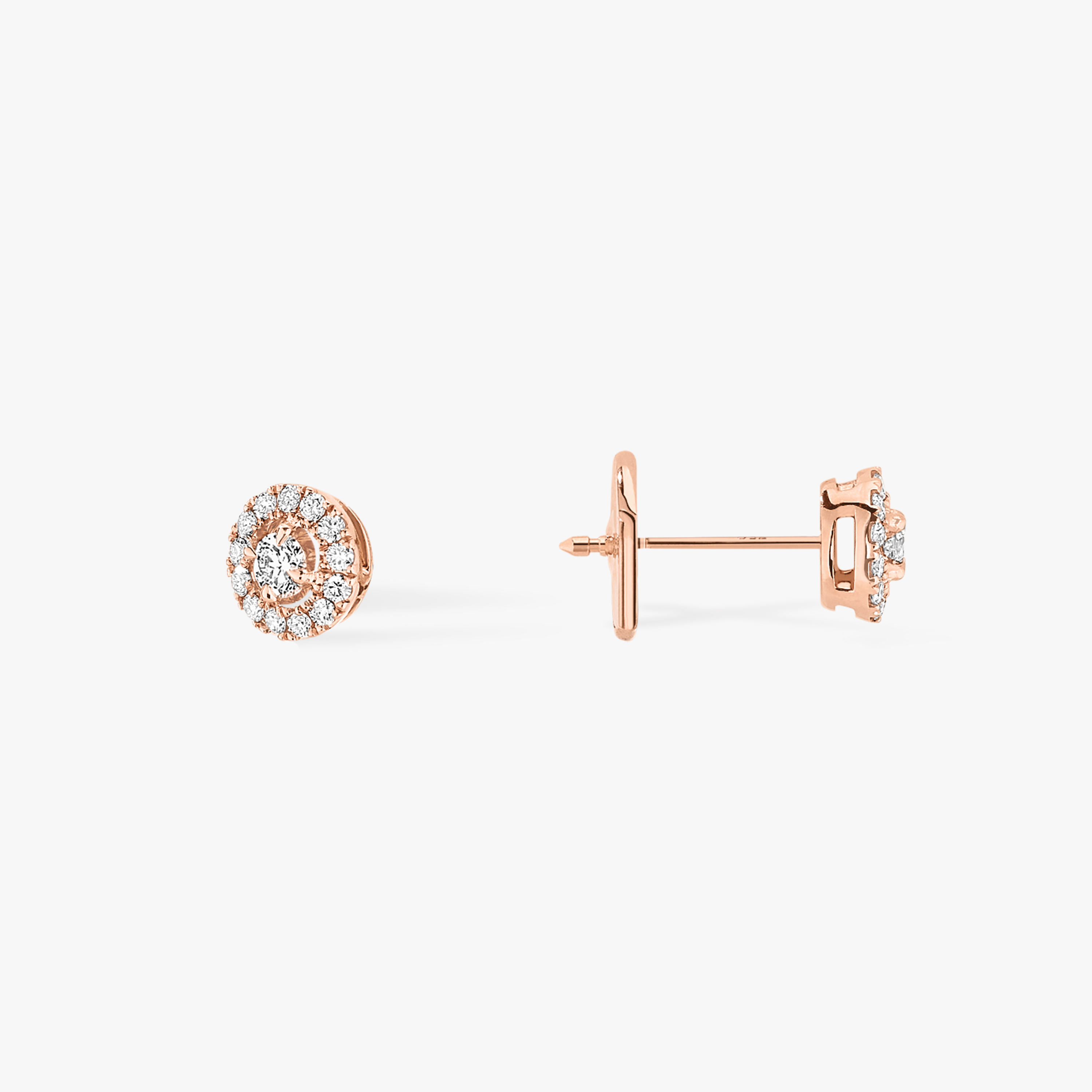 Joy Round Diamonds SM Pink Gold For Her Diamond Earrings 06954-PG
